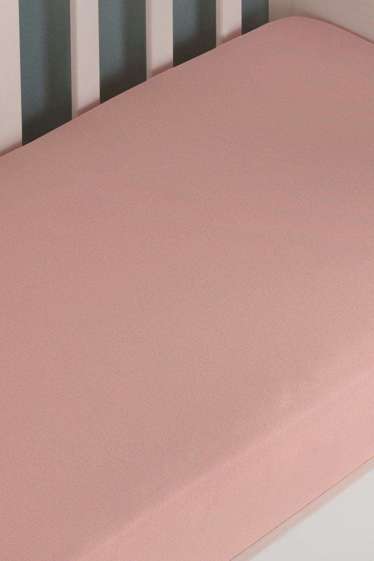 Bebek-çocuk Organik Pamuk Lastikli Penye Çarşaf 60x120 - 70x140 Uyumlu Somon