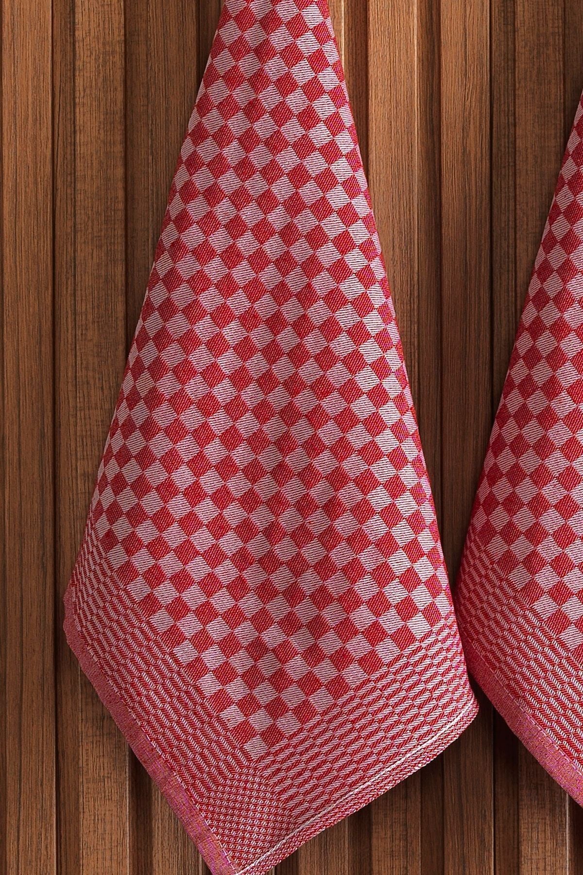 10 Lu Siyah Mutfak Peçetesi Dama Desenli Pamuklu