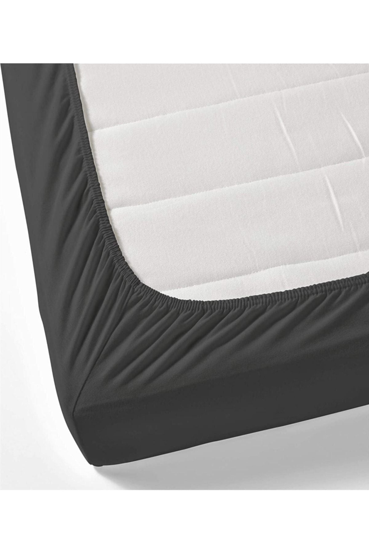 100x200 Tek Kişilik Lastikli Penye Çarşaf %100 Pamuk Antrasit