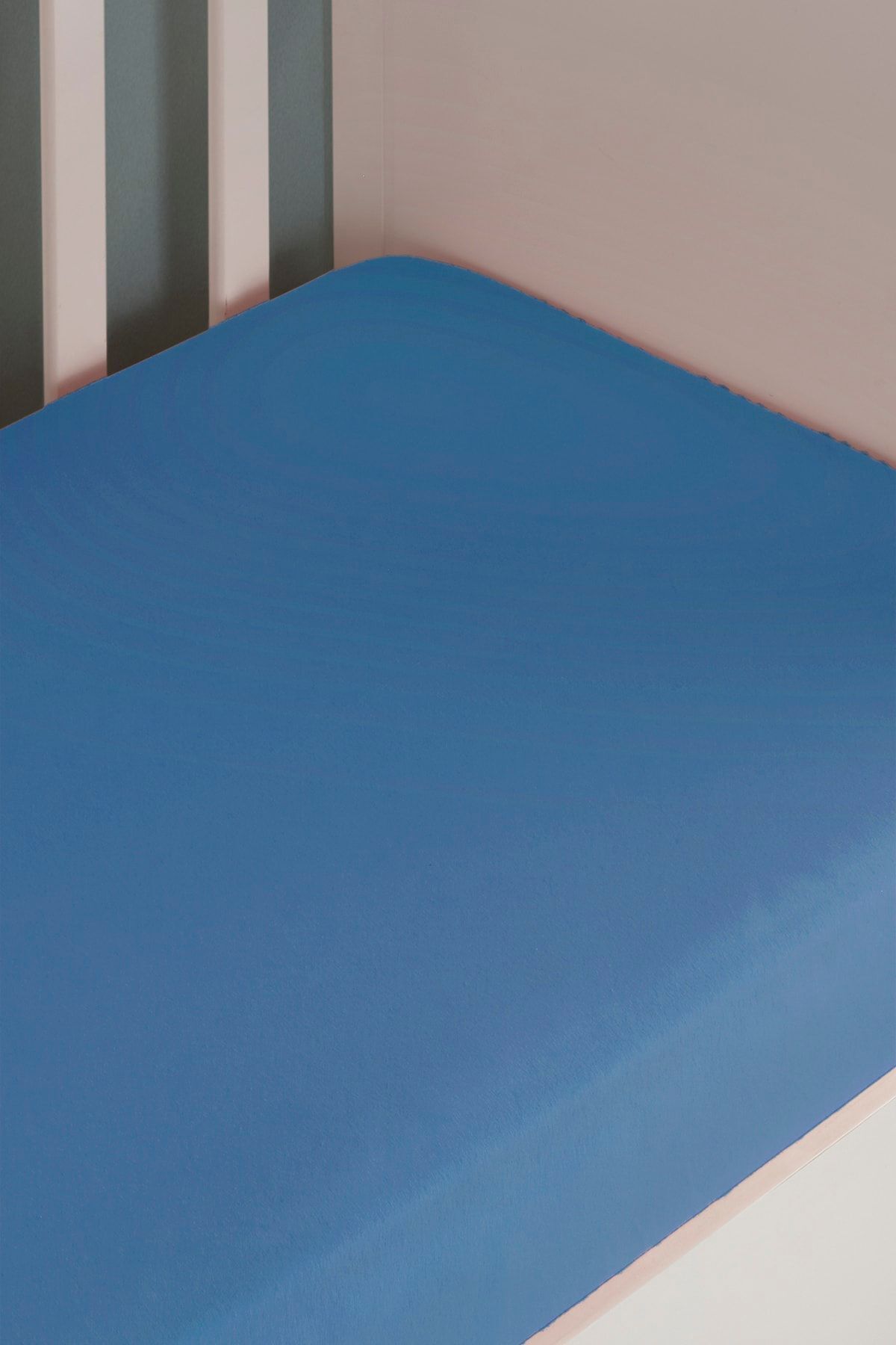 Bebek-çocuk Organik Pamuk Lastikli Penye Çarşaf 60x120 - 70x140 Uyumlu Mavi