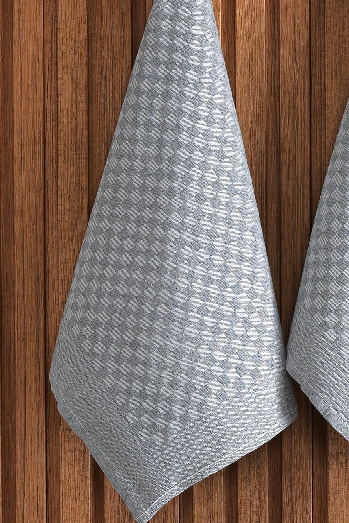 5 Li Kırmızı Mutfak Peçetesi Dama Desenli Pamuklu