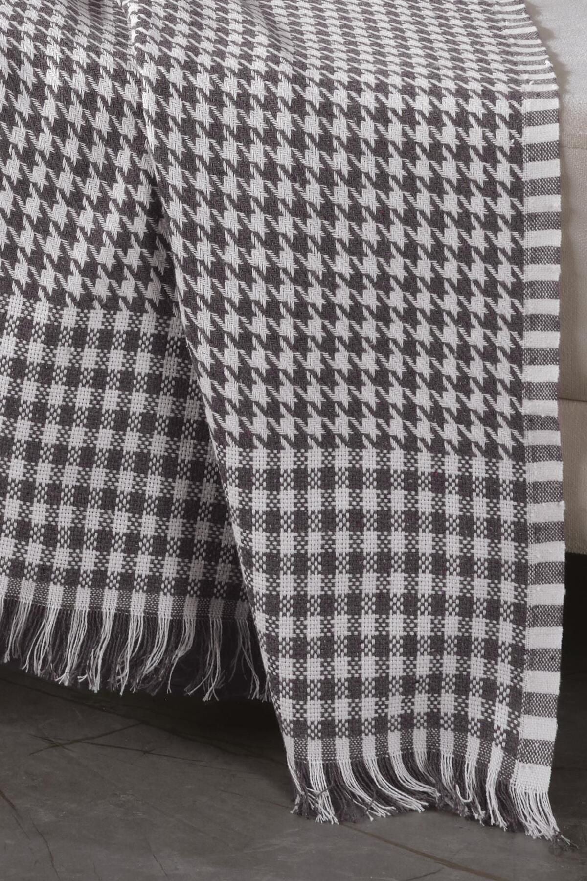 170x210 Kazayağı Antrasit Koltuk Örtüsü