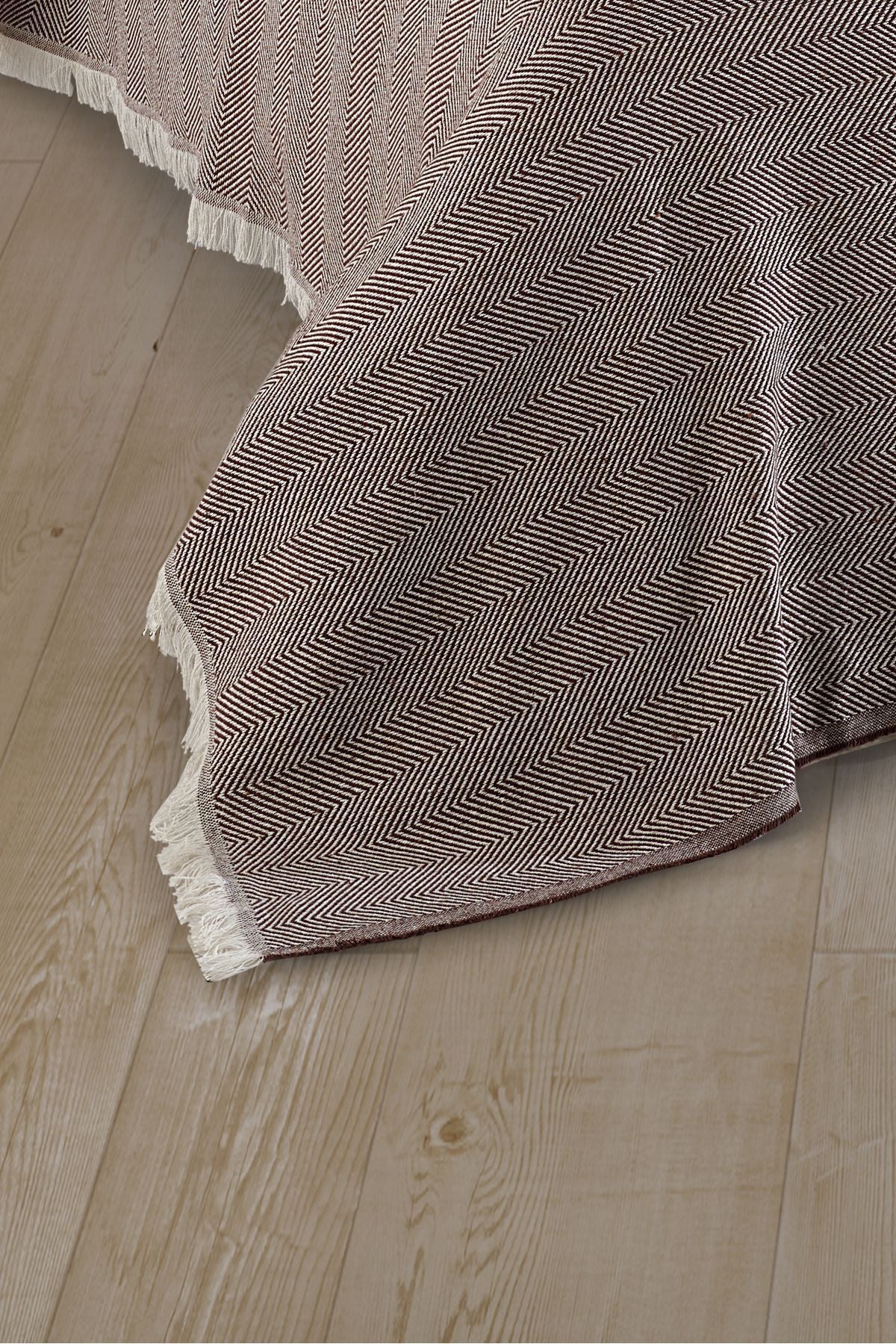 Natural Tek Kişilik Yatak Örtüsü 180x210 Cm Bordo