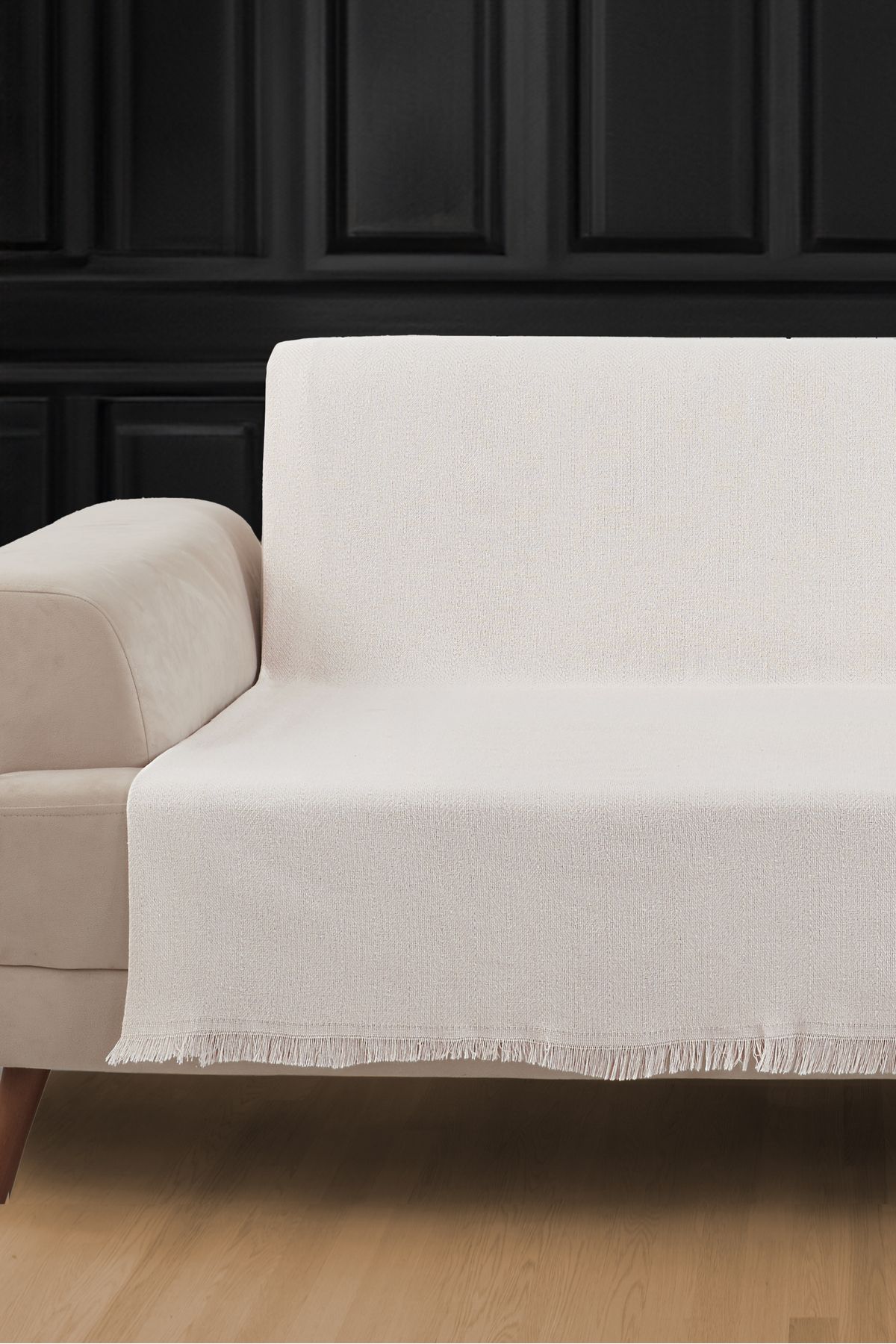 Saçaklı Koltuk Örtüsü | Koltuk Şalı 180x210cm Pamuk Bordo