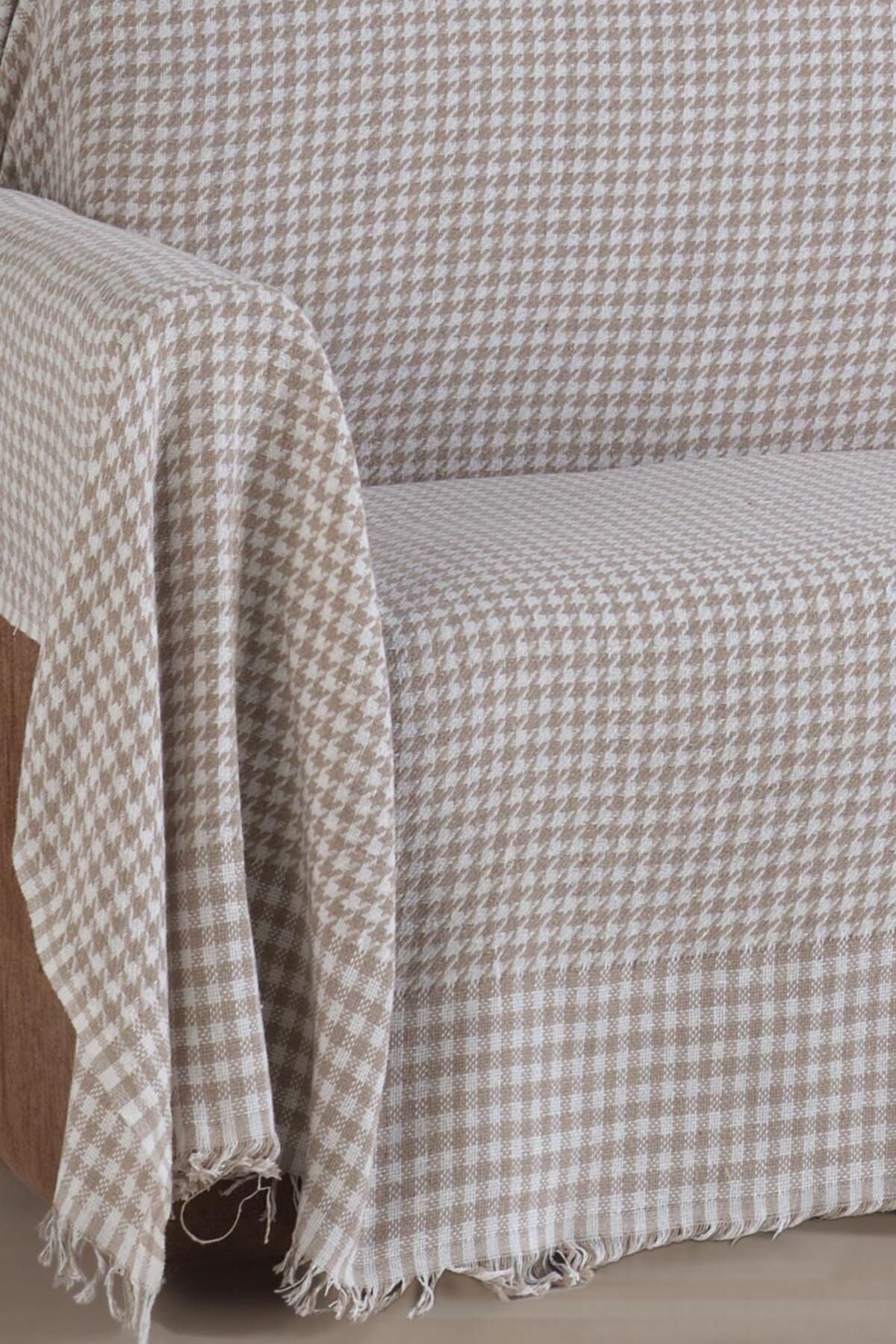 Kazayağı Koltuk Örtüsü Takımı Gri-1 Adet 170x300 1 Adet 170x210