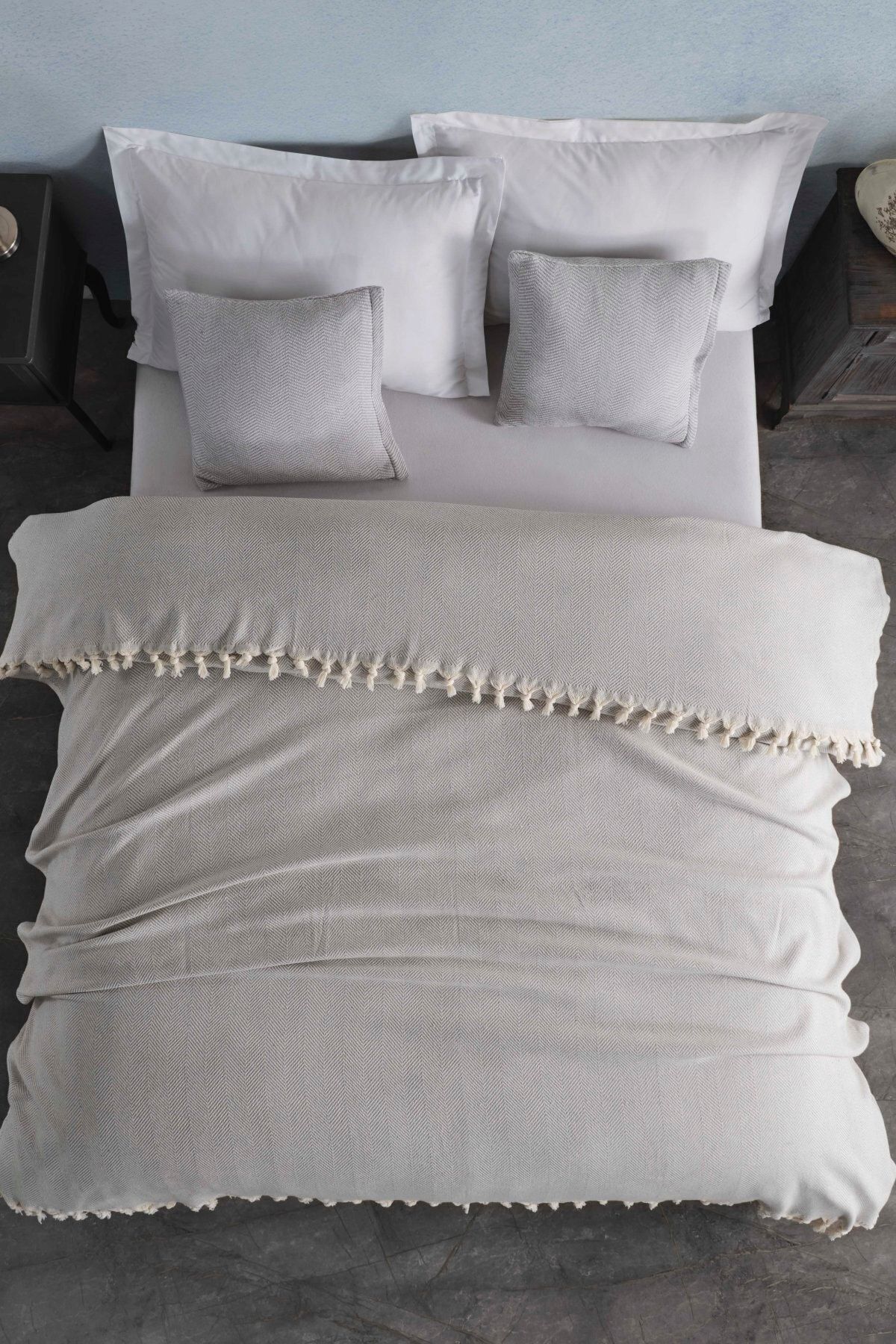 Çift Kişilik Natural Yatak Örtüsü Pike 210x240 Hardal