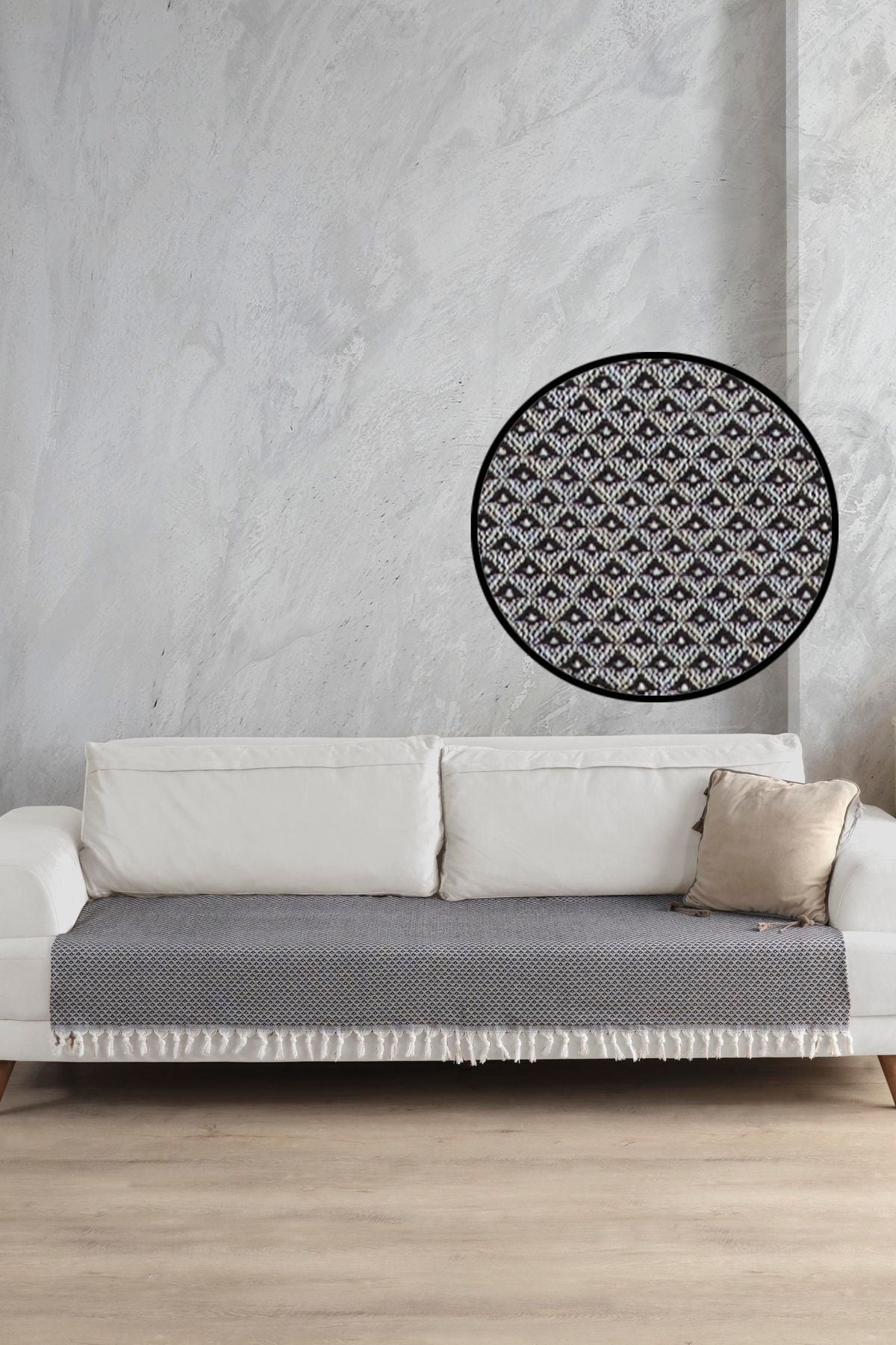 Yıldız Oturma Yerini Kapatan Koltuk Örtüsü Antrasit 115x200