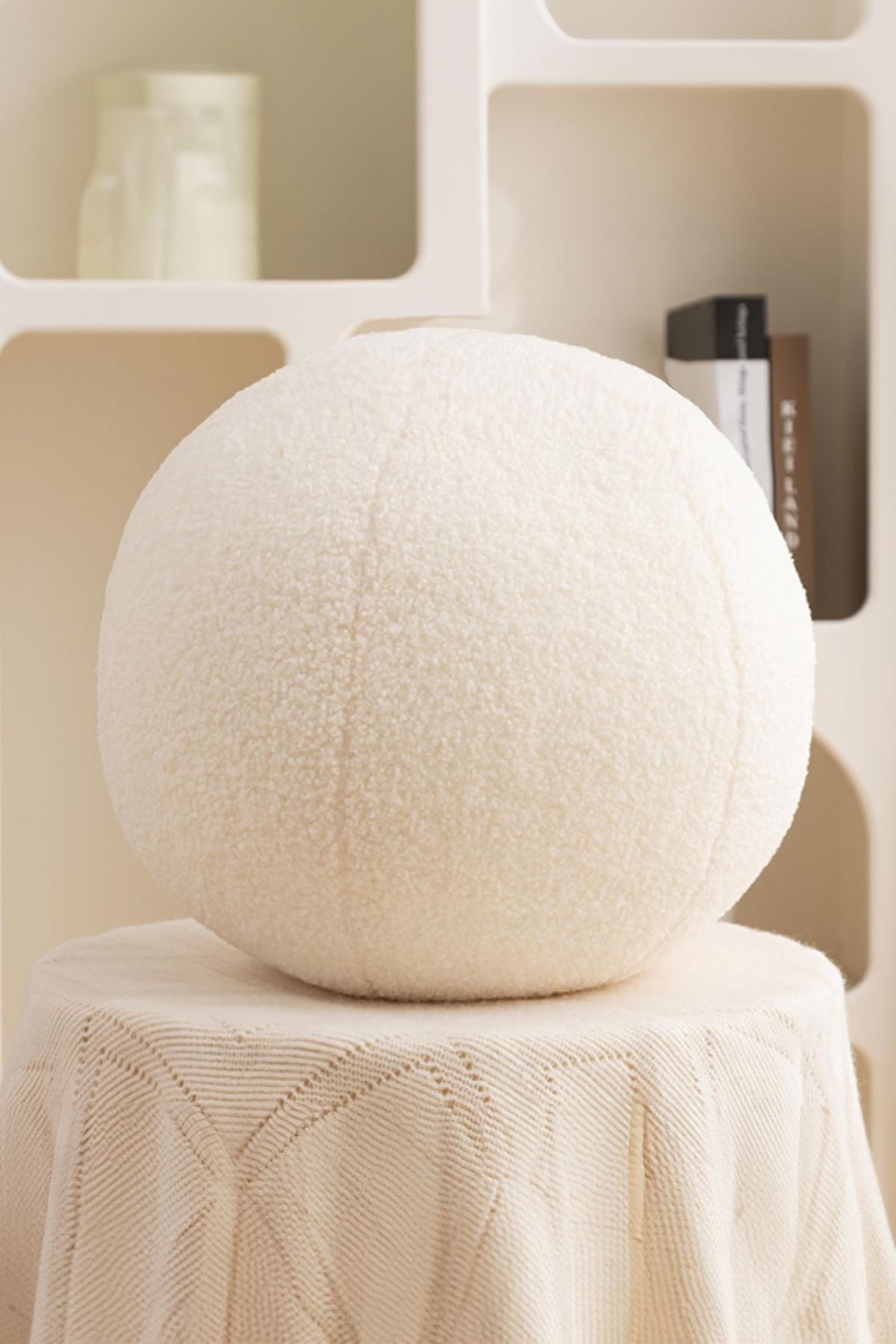 Top Kırlent Yastık - 35 cm Peluş | Teddy | Dekoratif | Şık Tasarım | Yumuşak