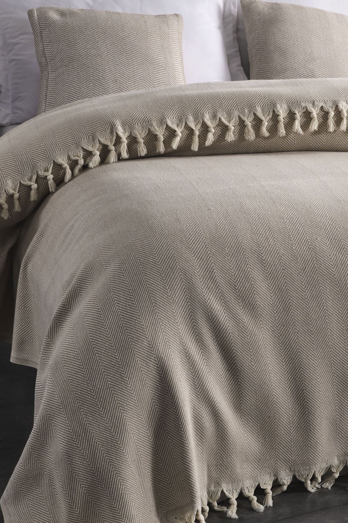 Çift Kişilik Natural Yatak Örtüsü Pike 210x240 Hardal