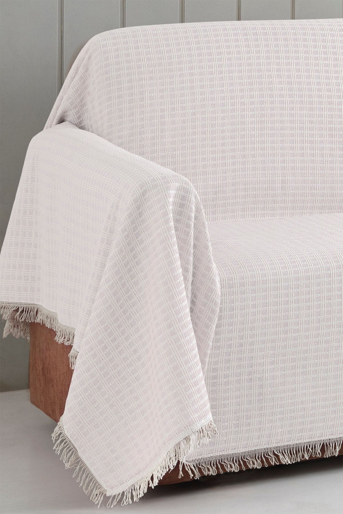 Büyük Koltuk Örtüsü Yaren Kolları Kaplayan Kahve 180x310