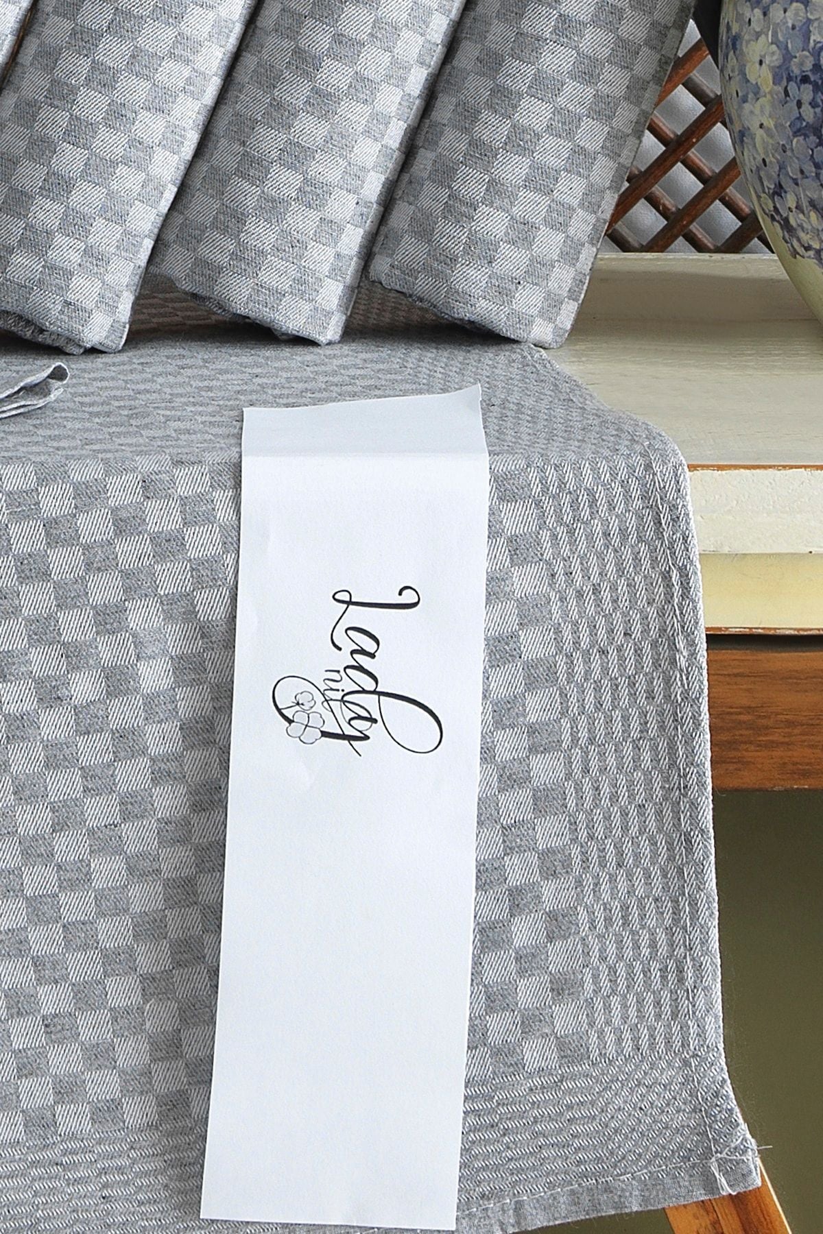 5 Li Kırmızı Mutfak Peçetesi Dama Desenli Pamuklu