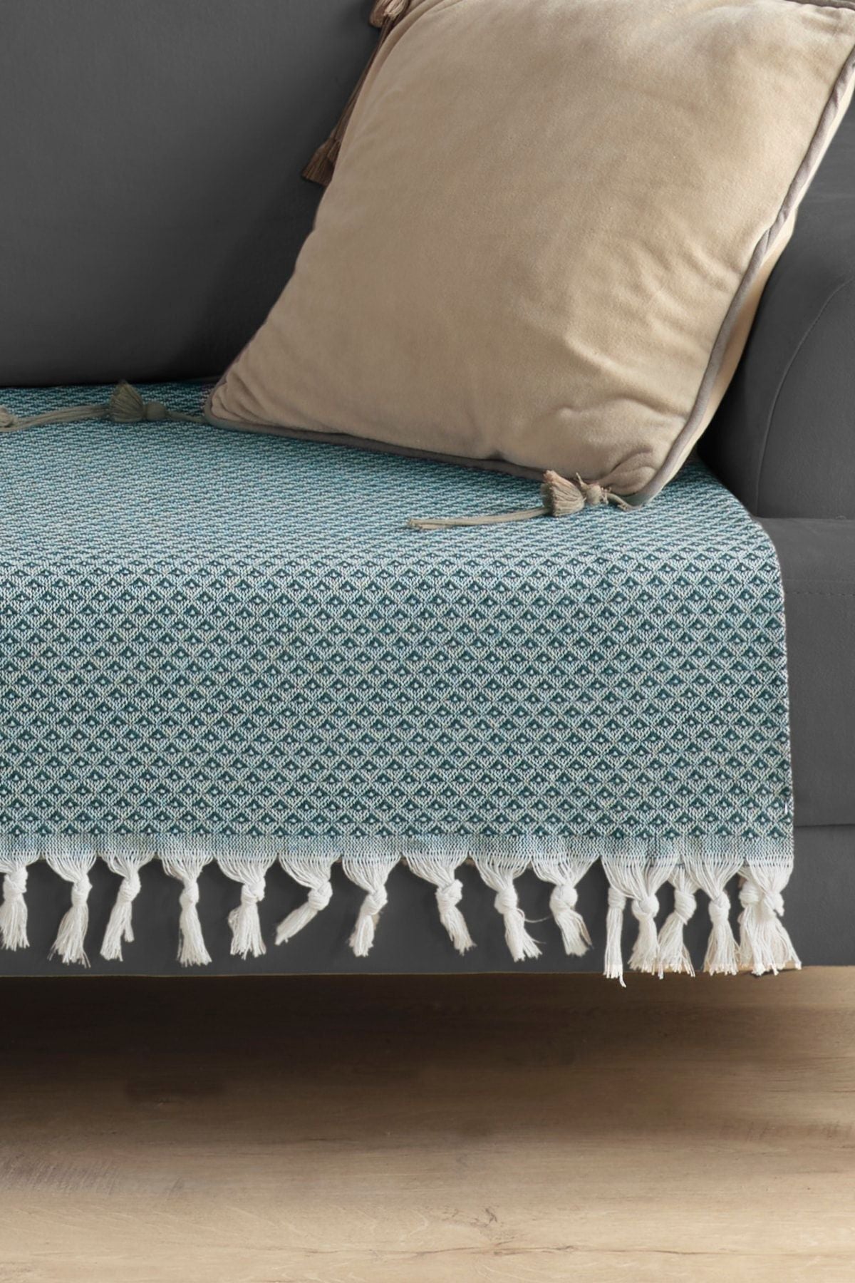 Yıldız Oturma Yerini Kapatan Koltuk Örtüsü Antrasit 115x200