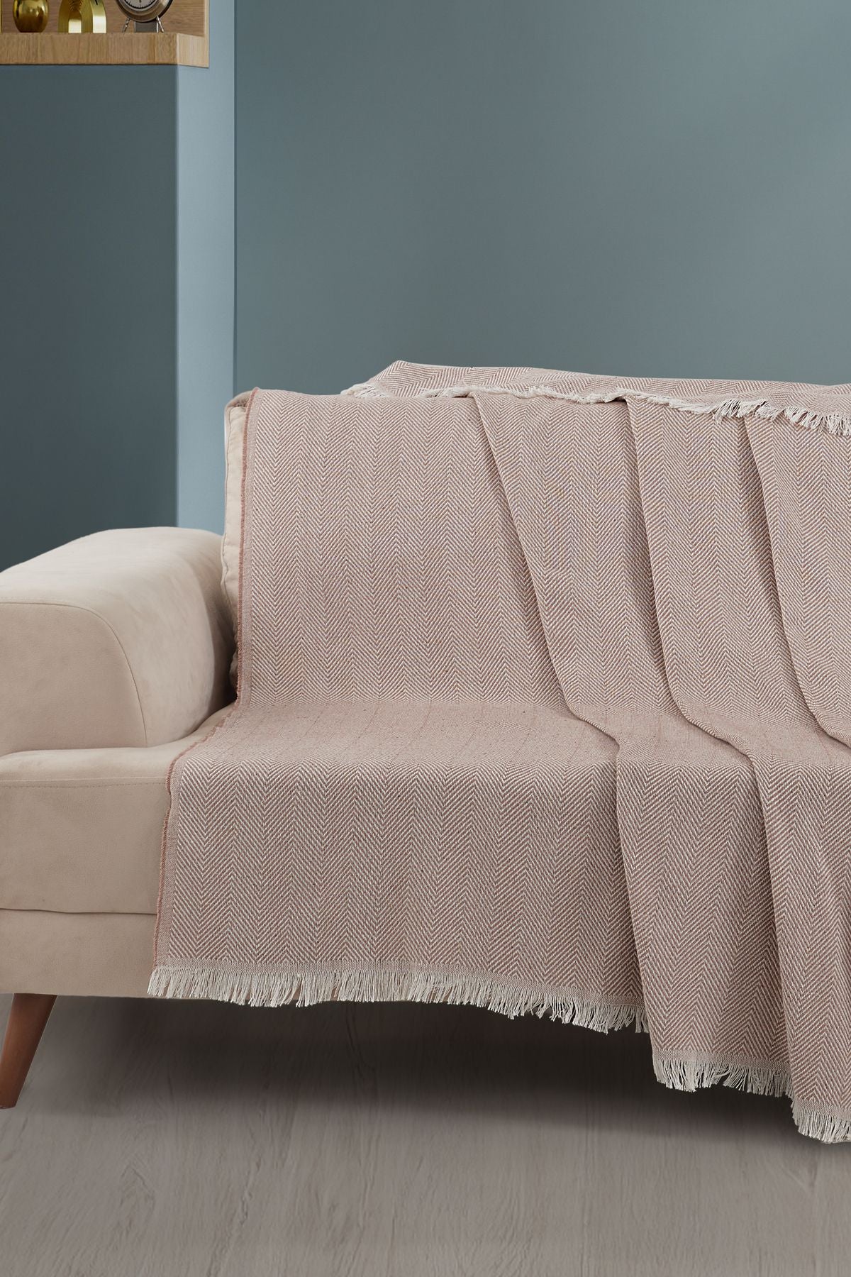 Saçaklı Koltuk Örtüsü | Koltuk Şalı 180x210cm Pamuk Bordo