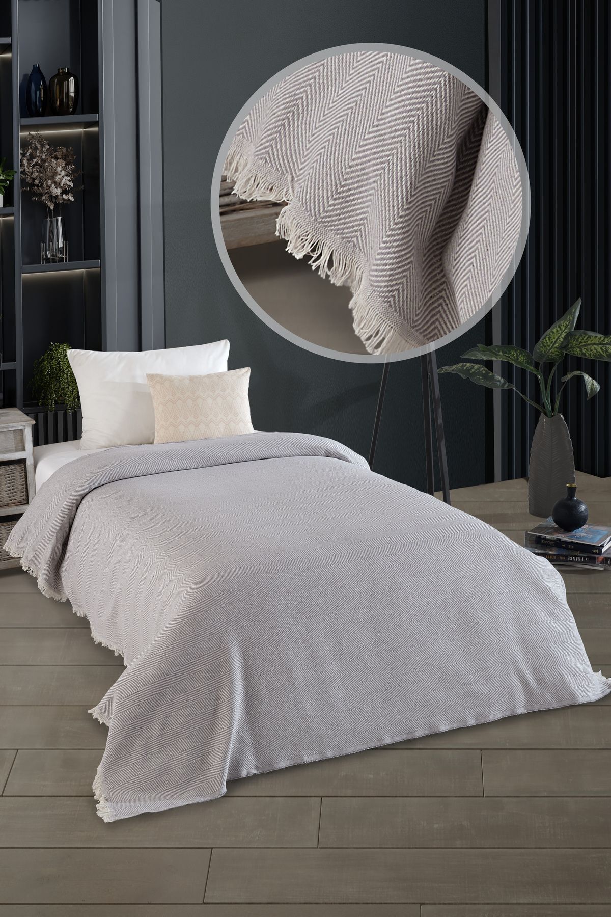 Natural Tek Kişilik Yatak Örtüsü 180x210 Cm Bordo