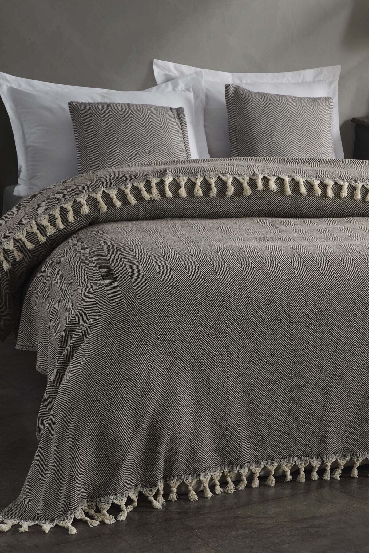 Çift Kişilik Natural Yatak Örtüsü Pike 210x240 Hardal