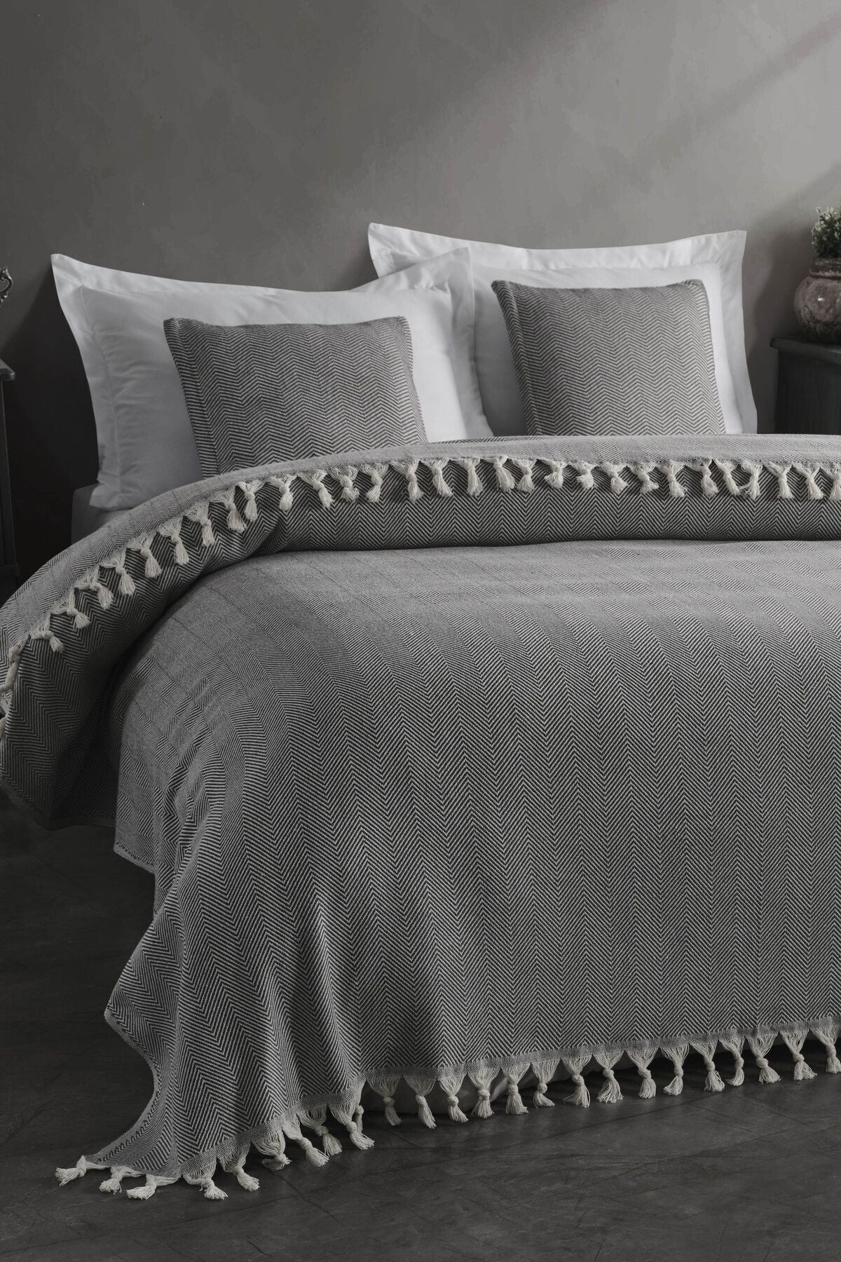 Çift Kişilik Natural Yatak Örtüsü Pike 210x240 Hardal