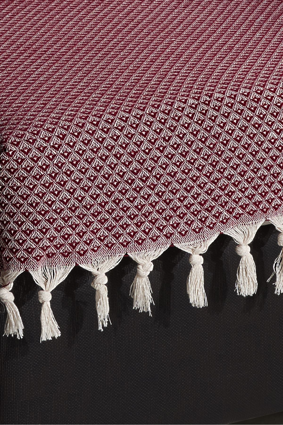 Oturma Yerini Kapatan Saçaklı Koltuk Örtüsü %100 Pamuk | Berjer Örtüsü Koltuk Şalı 70x95 Cm Yeşil