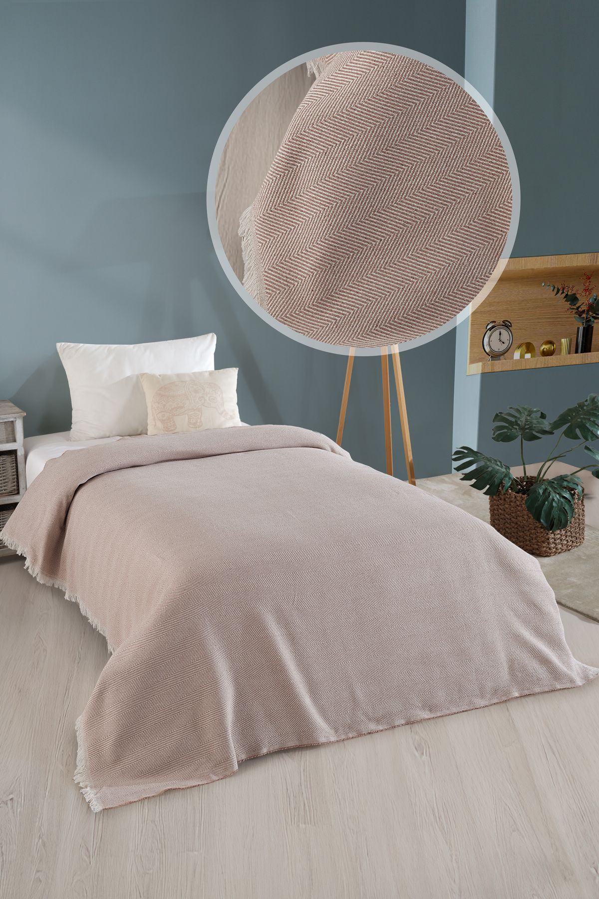 Natural Tek Kişilik Yatak Örtüsü 180x210 Cm Bordo