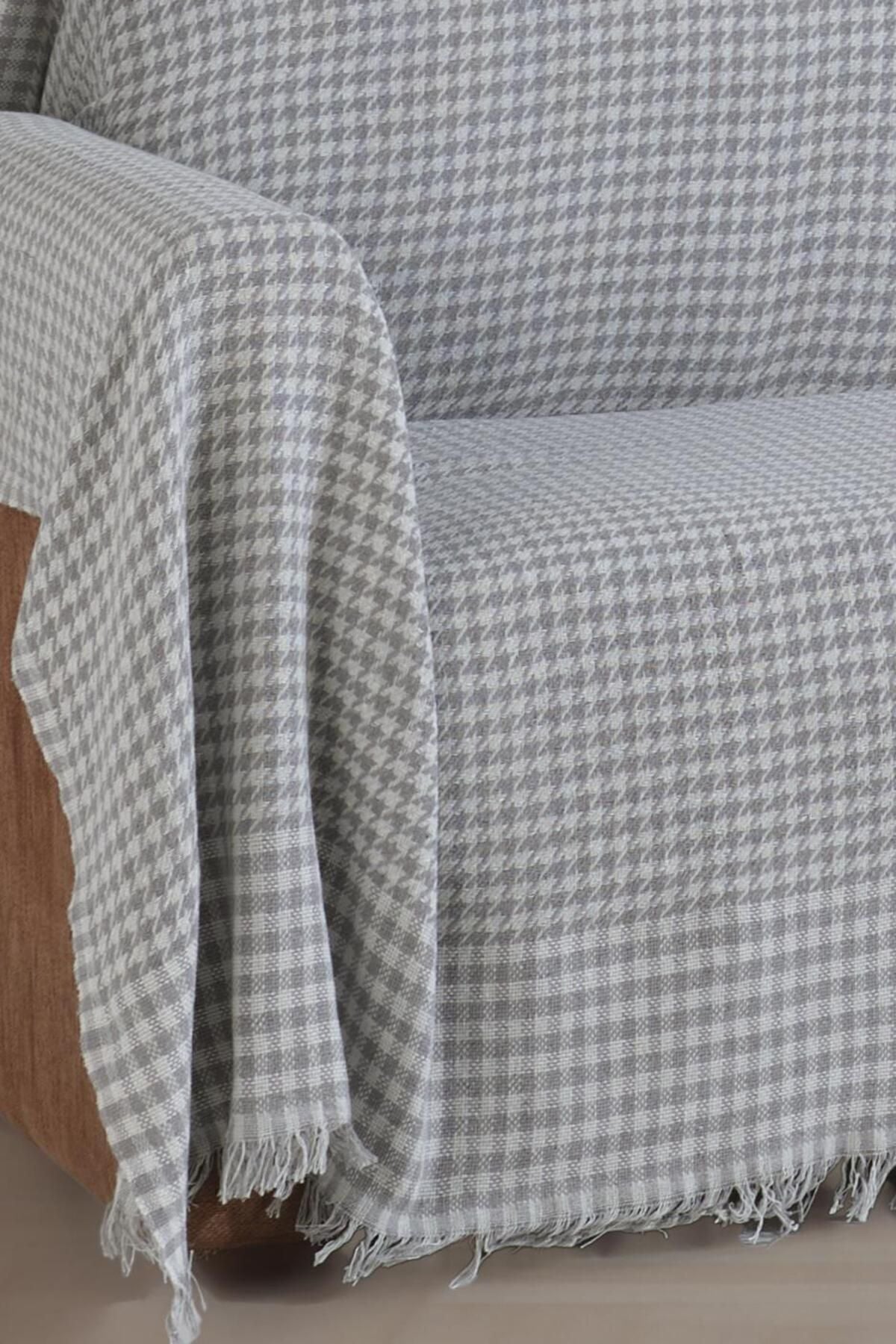 Kazayağı Gri Koltuk Örtüsü Kolları Kaplayan180x300