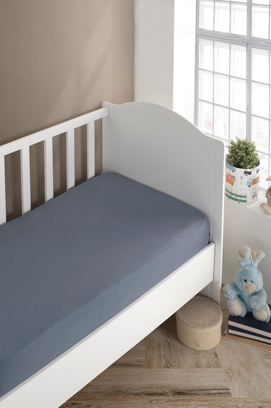 Bebek-çocuk Organik Pamuk Lastikli Penye Çarşaf 60x120 - 70x140 Uyumlu Füme