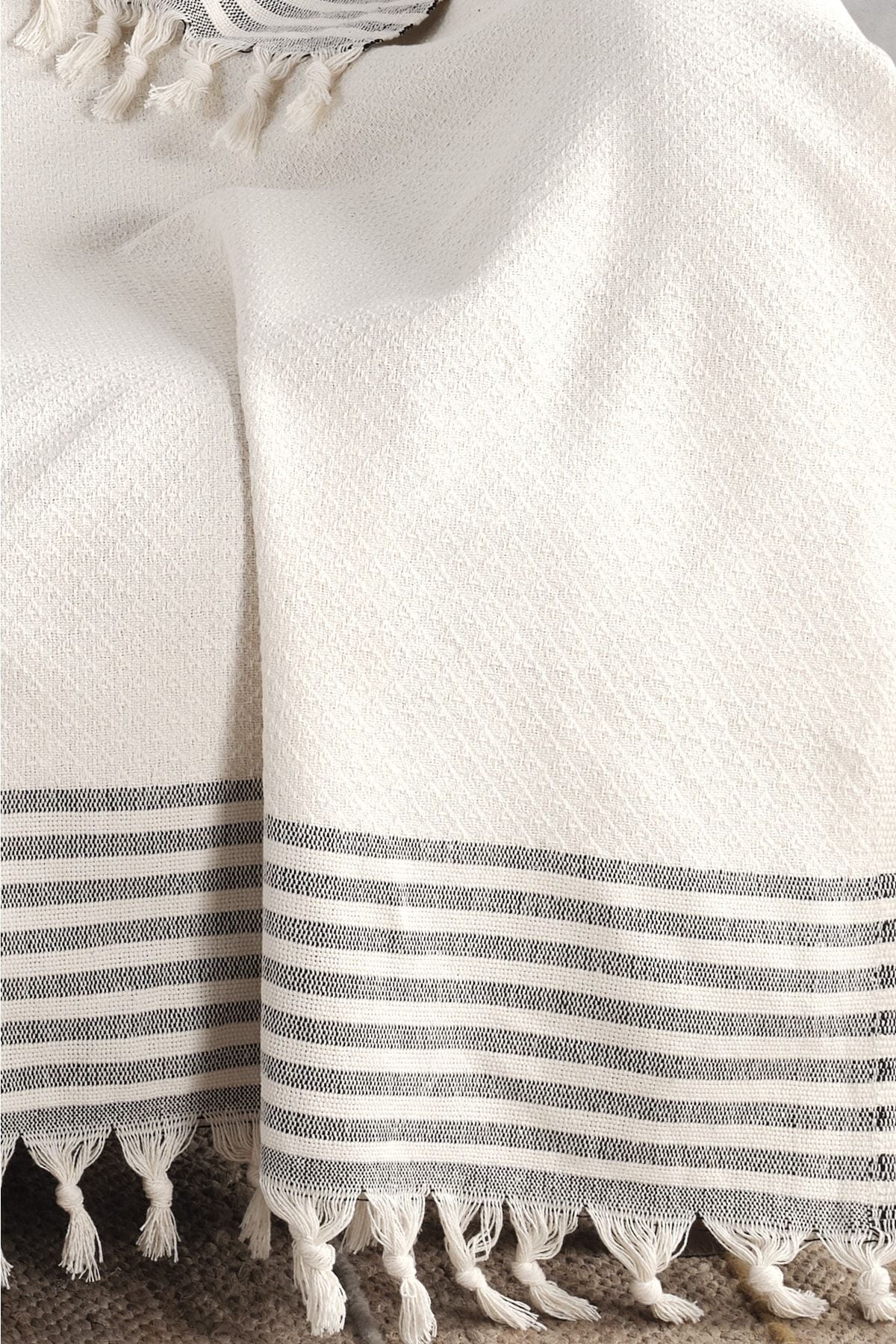 Yıldız Bordürlü Yeşil Koltuk Örtüsü | Koltuk Şalı 180x210 Pamuk