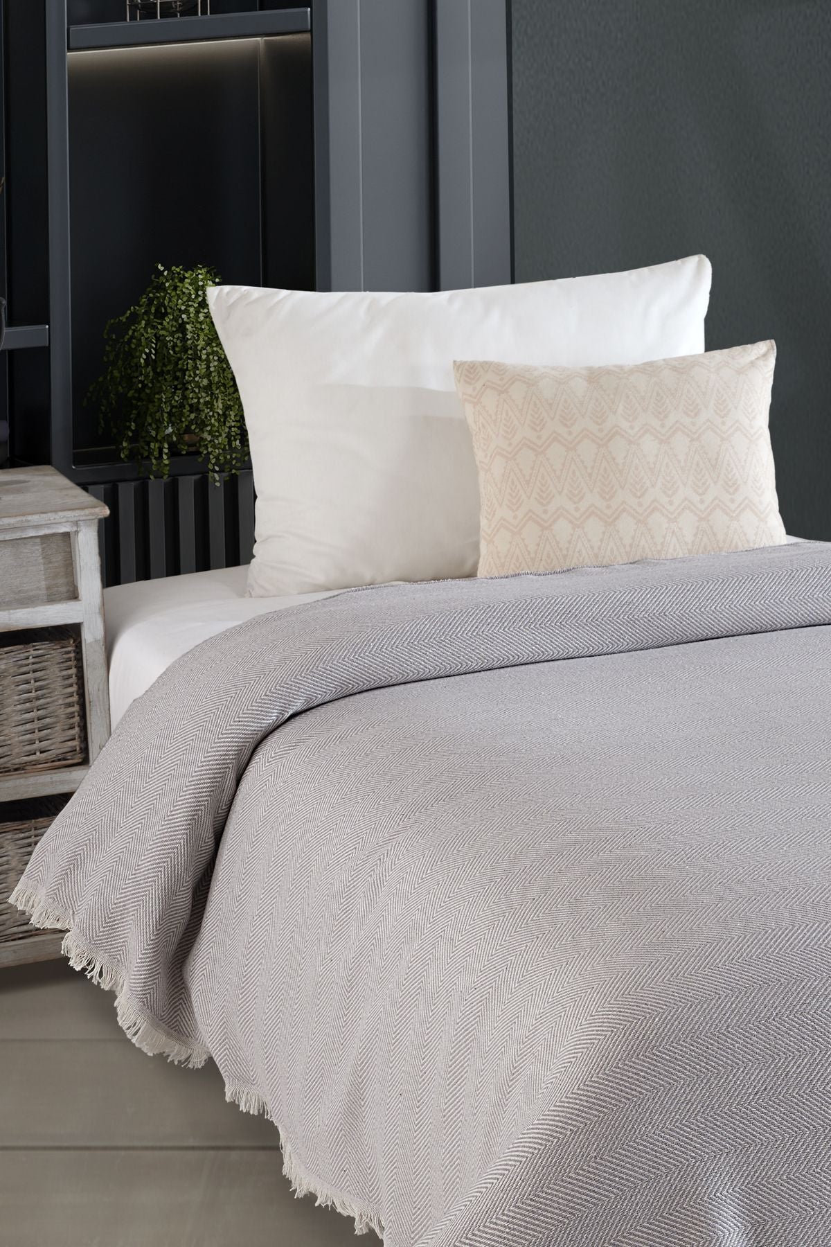 Natural Tek Kişilik Yatak Örtüsü 180x210 Cm Bordo