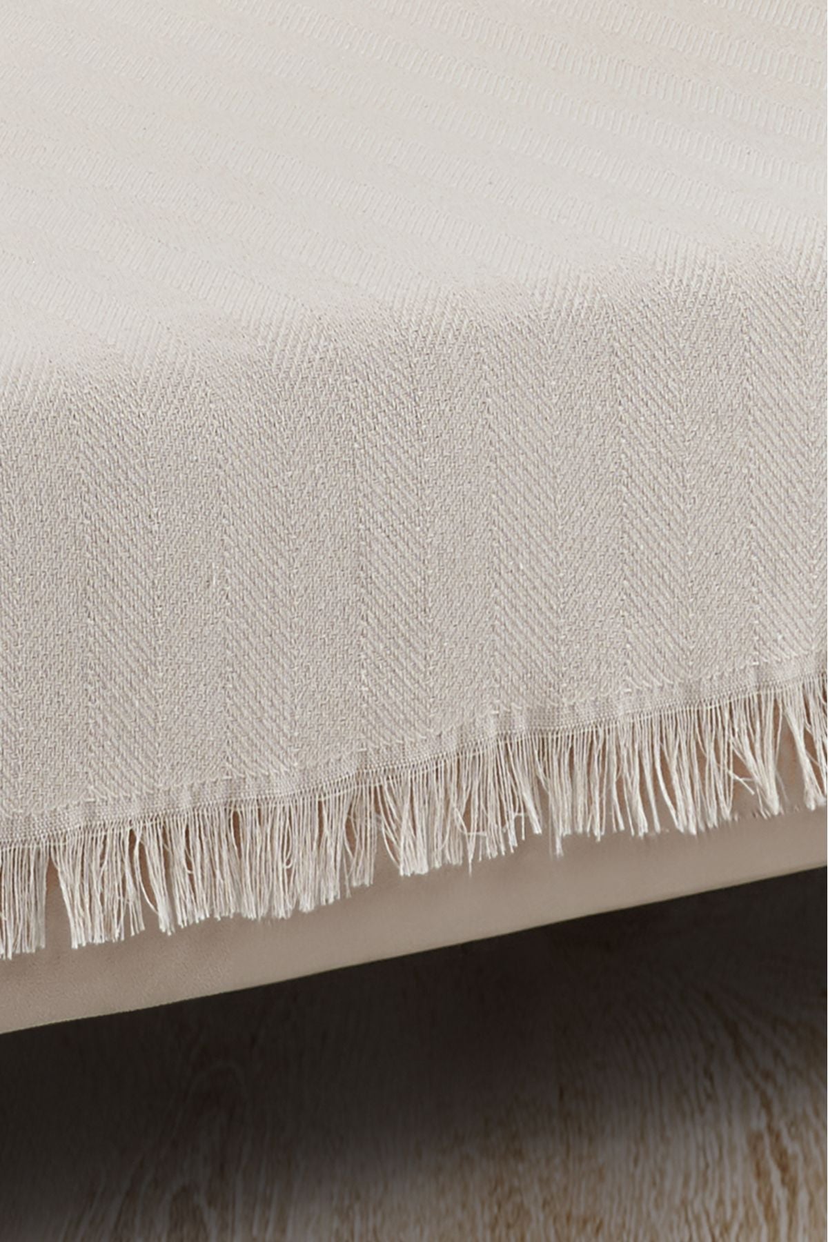 Saçaklı Koltuk Örtüsü %100 Pamuk | Koltuk Şalı 180x300 Cm Antrasit