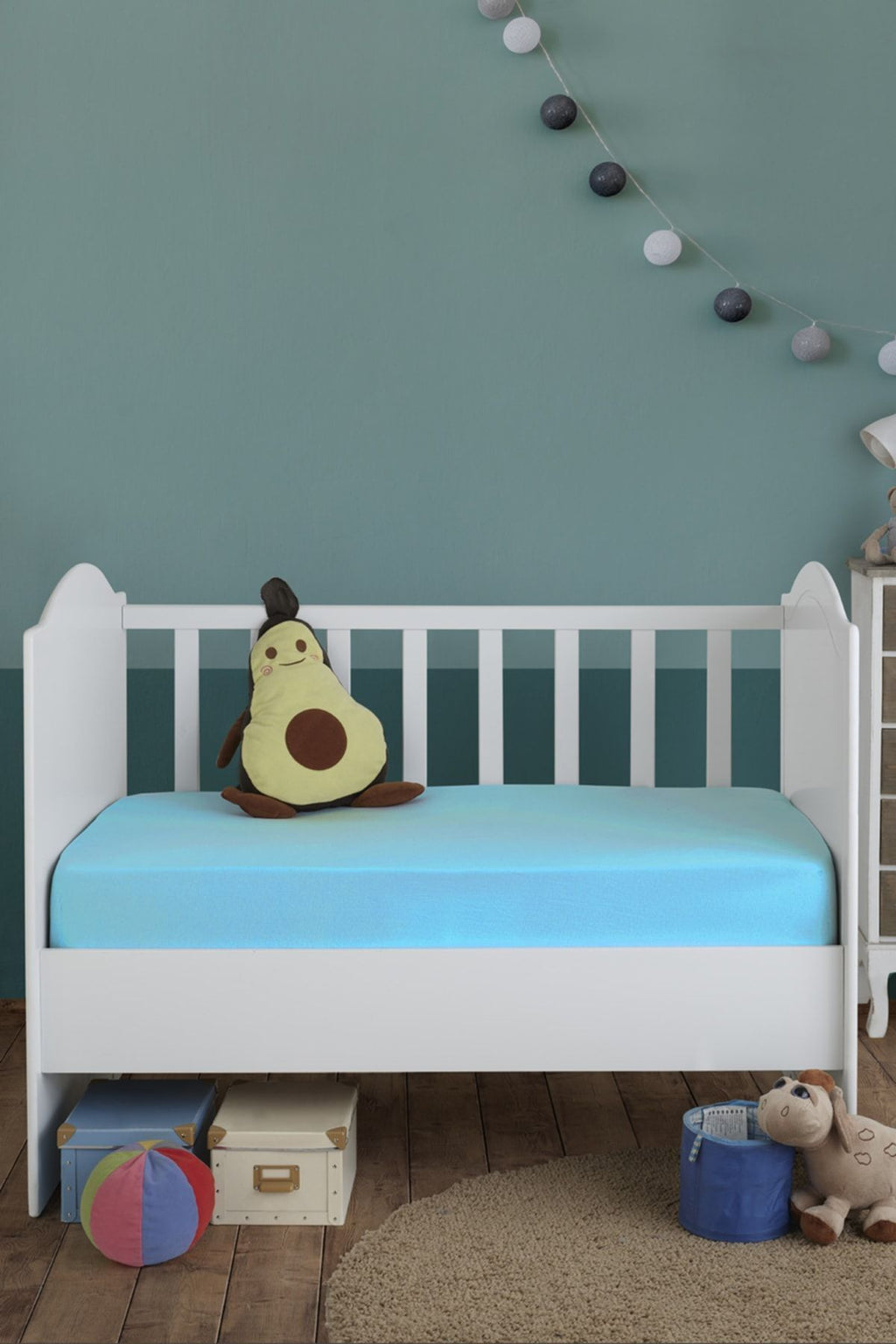 60x120 Açıkmavi Bebek Lastikli Penye Çarşaf %100 Pamuk