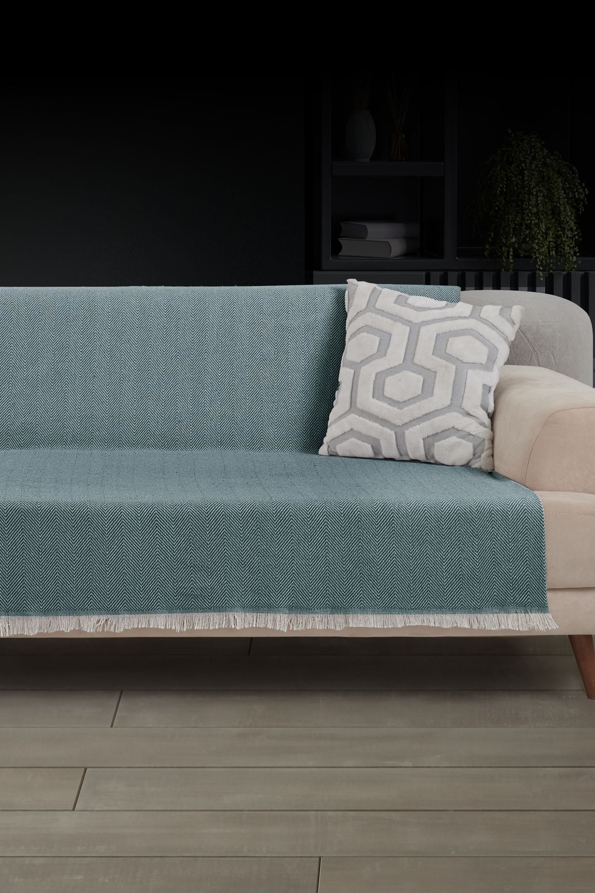 Saçaklı Koltuk Örtüsü | Koltuk Şalı 180x210cm Pamuk Bordo