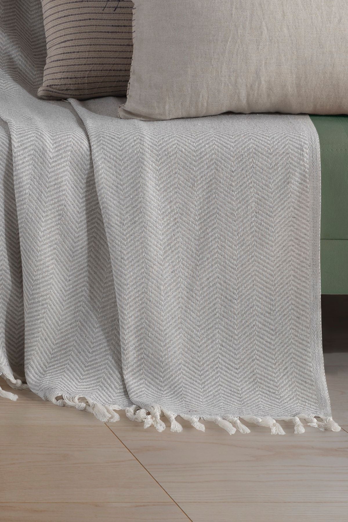 Natural Koltuk Örtüsü Koltuk Şalı 180 x 210 %100 Pamuk Hardal