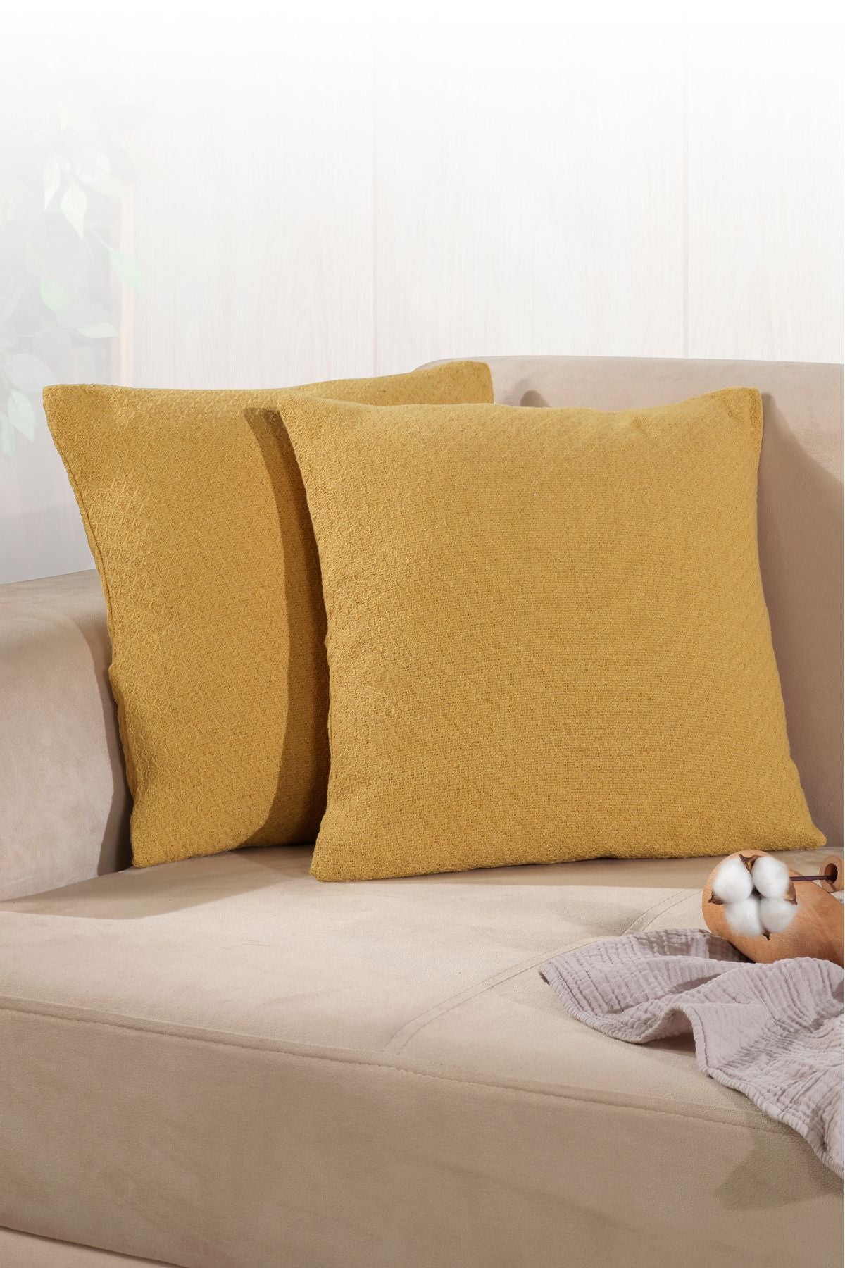 Bohem 2'li Kırlent Kılıfı Dekoratif Yastık Kılıfı 45x45 Fermuarlı Gri