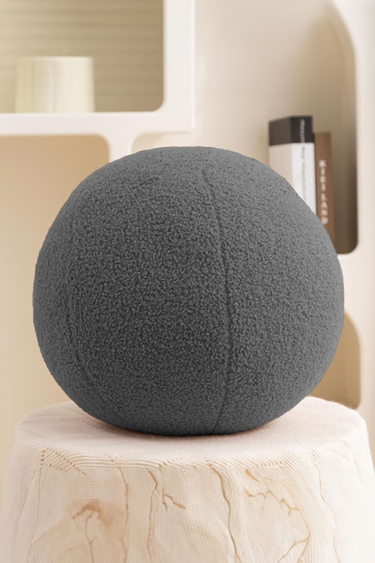 Top Kırlent Yastık - 35 cm Peluş | Teddy | Dekoratif | Şık Tasarım | Yumuşak