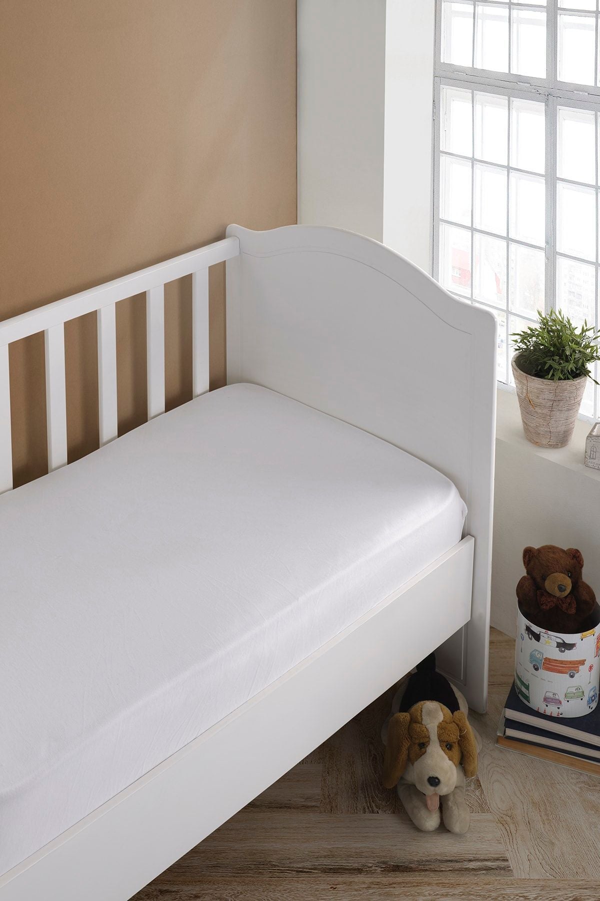 Bebek-çocuk Organik Pamuk Lastikli Penye Çarşaf 60x120 - 70x140 Uyumlu Beyaz