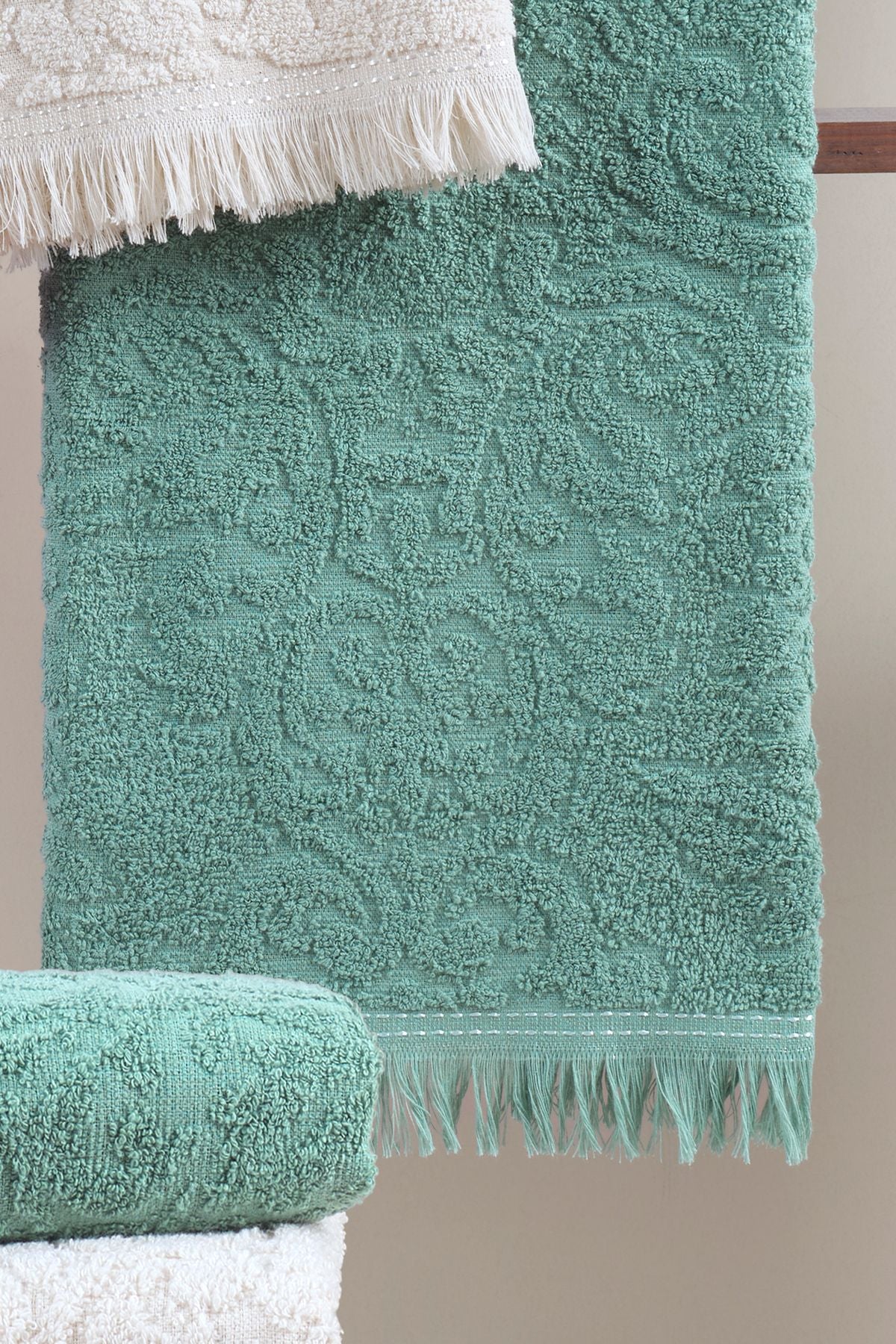 %100 Pamuk 3'lü Saçaklı Havlu - Çeyizlik Havlu Seti | Yüksek Emicilik & Lüks Konfor