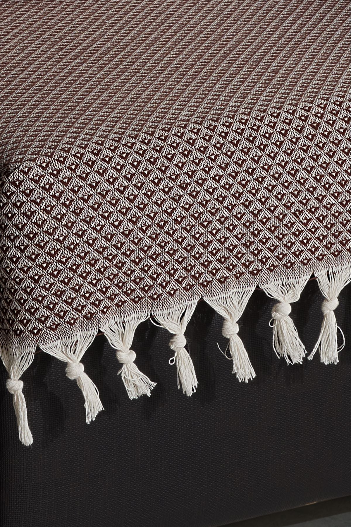 Oturma Yerini Kapatan Saçaklı Koltuk Örtüsü %100 Pamuk | Berjer Örtüsü Koltuk Şalı 70x95 Cm Yeşil