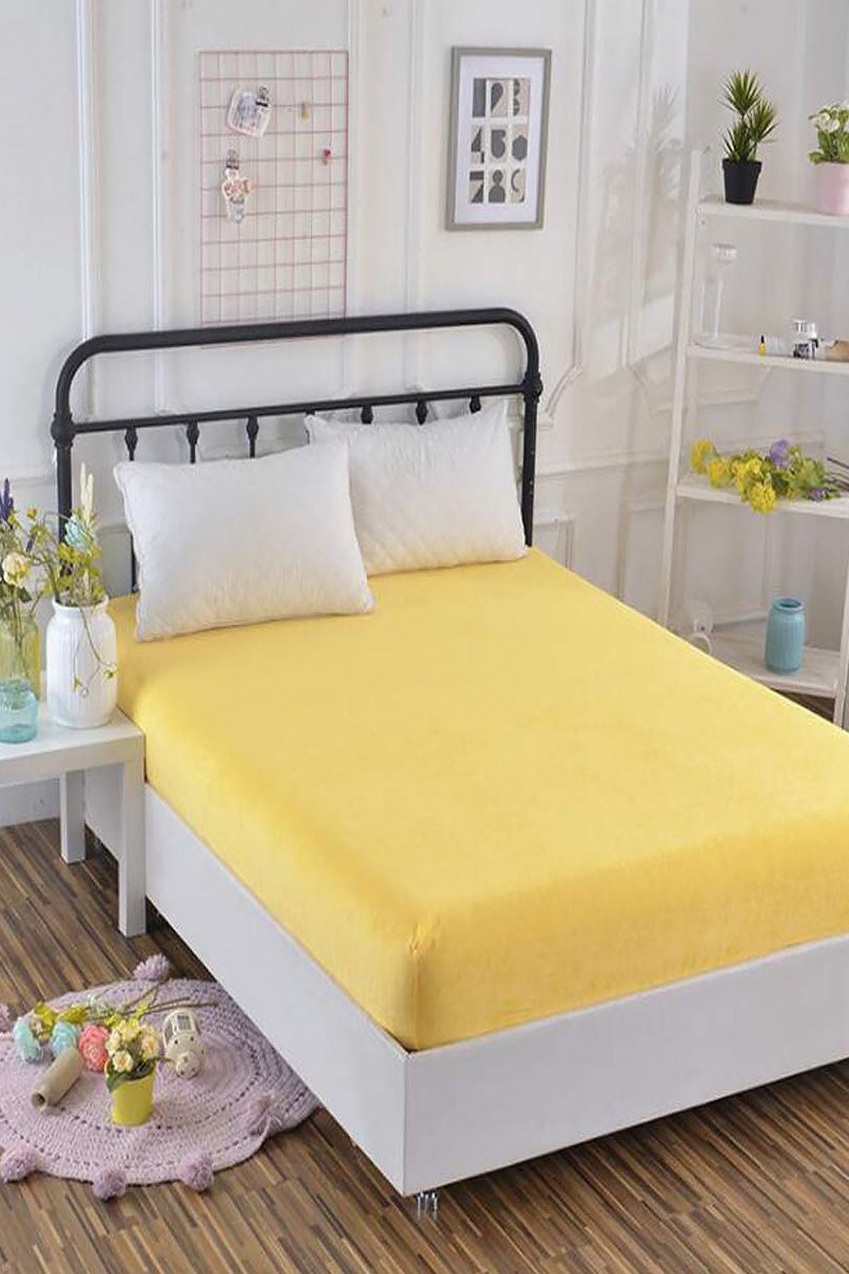 100x200 Tek Kişilik Lastikli Penye Çarşaf %100 Pamuk Turkuaz