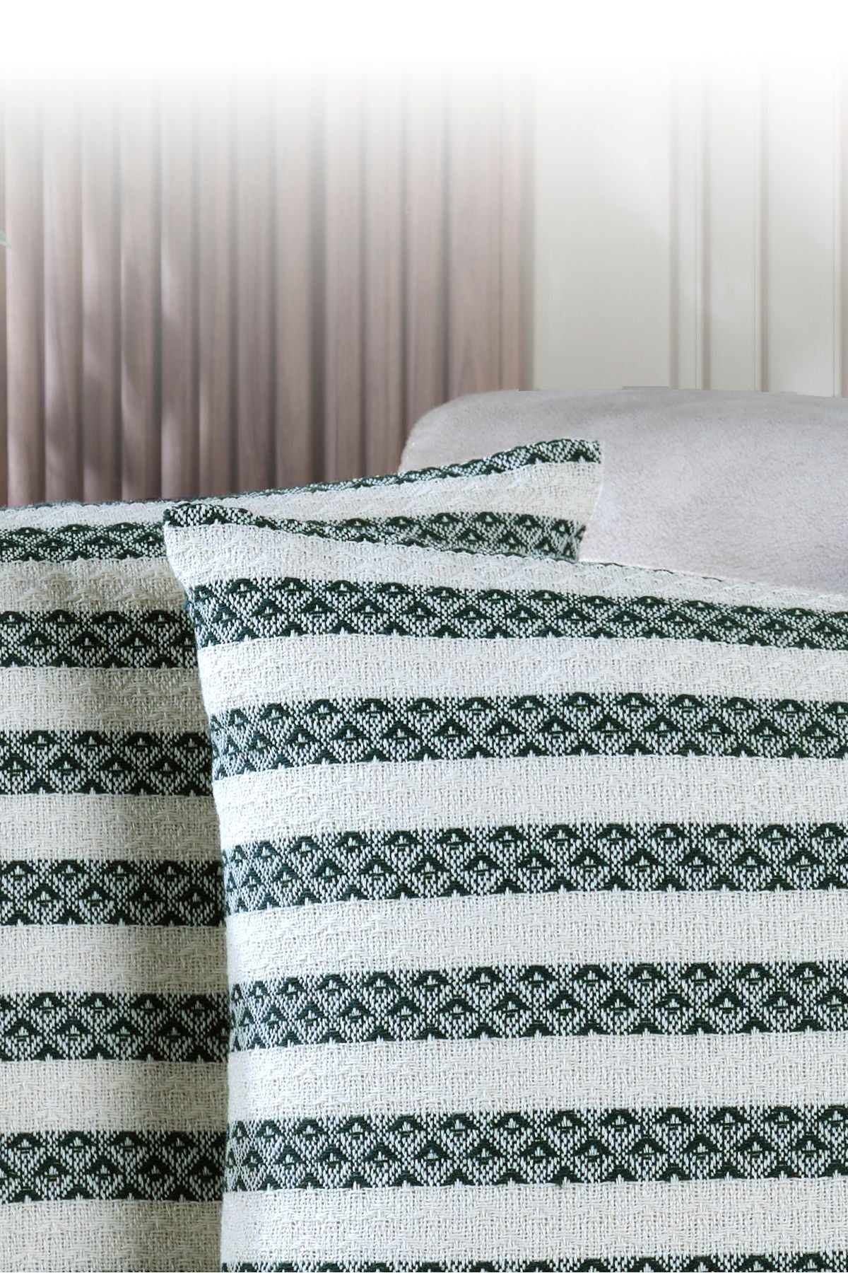 Summer 2'li Kırlent Kılıfı Dekoratif Yastık Kılıfı 45x45 Fermuarlı Yeşil