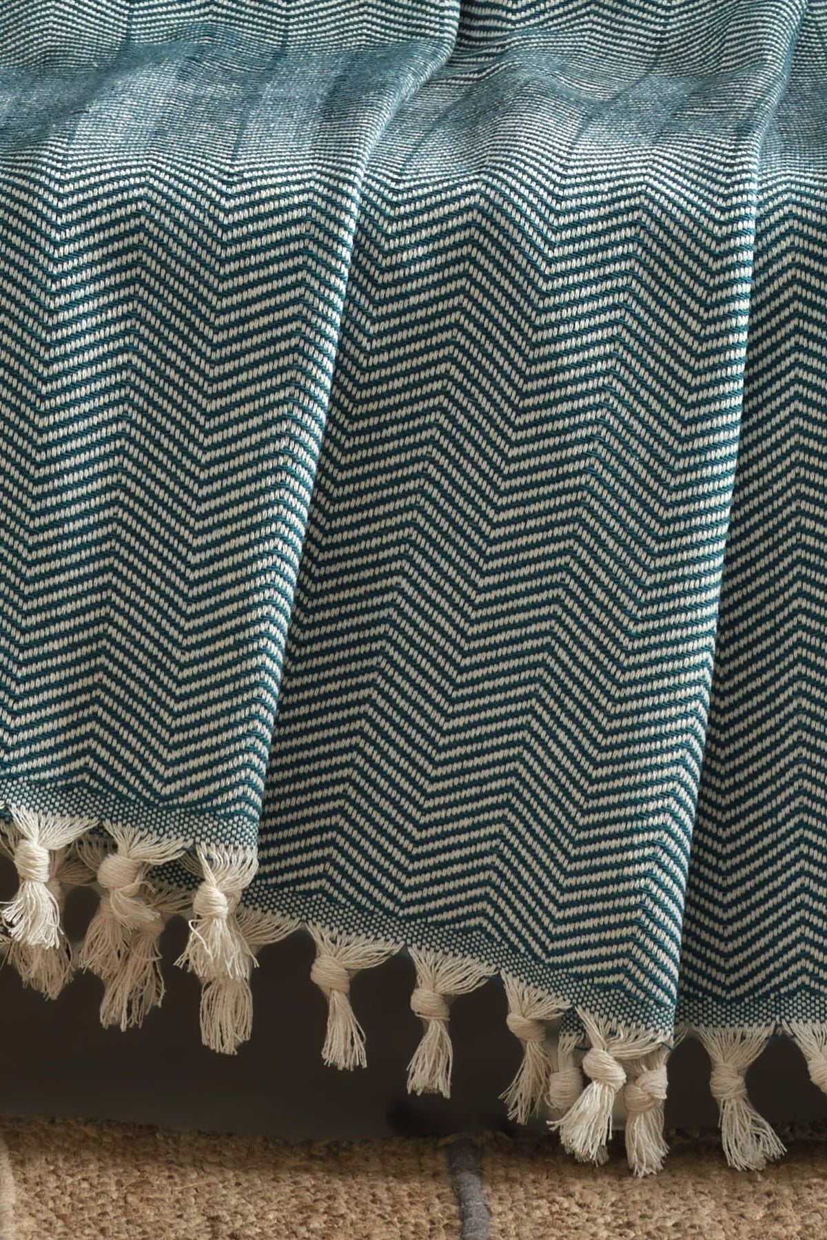 Natural Koltuk Örtüsü Koltuk Şalı 180 x 210 %100 Pamuk Hardal