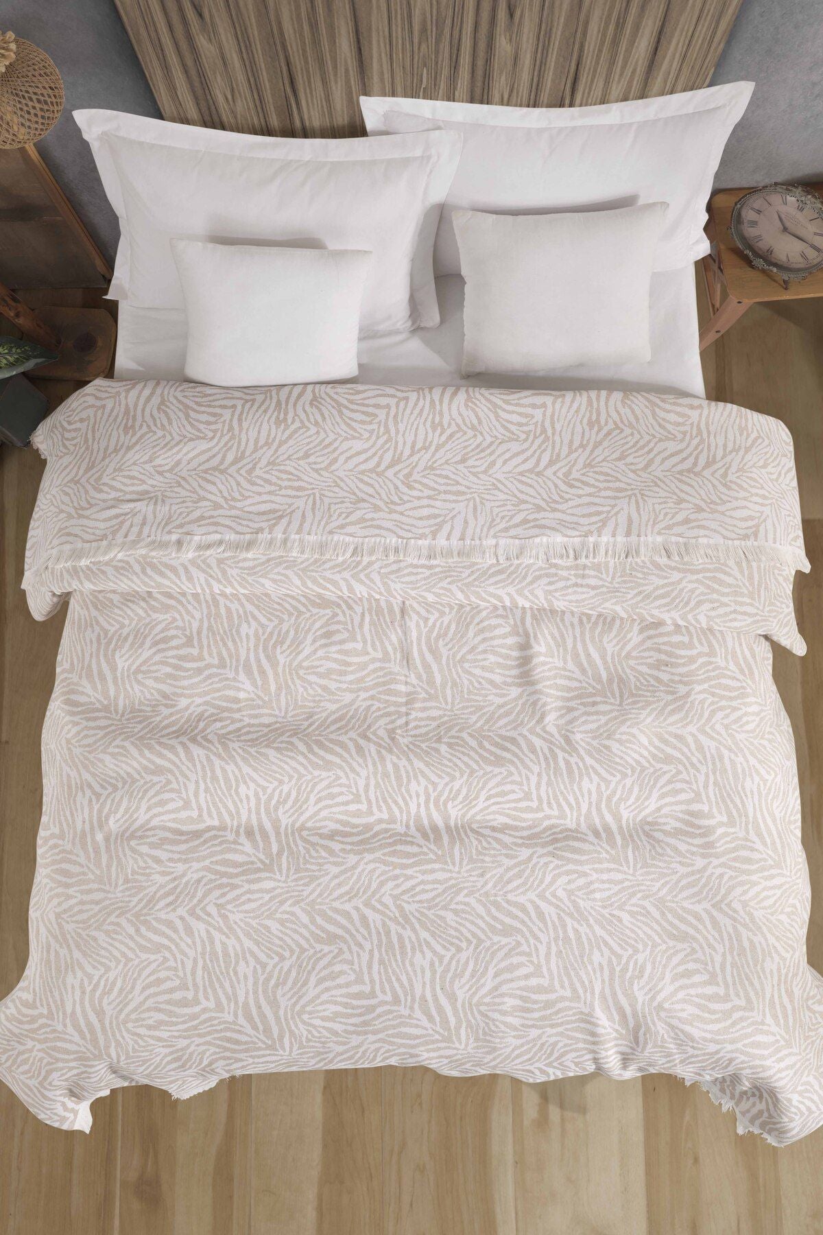 ZEBRA 210x240 ÇİFT KİŞİLİK YATAK ÖRTÜSÜ ANTRASİT