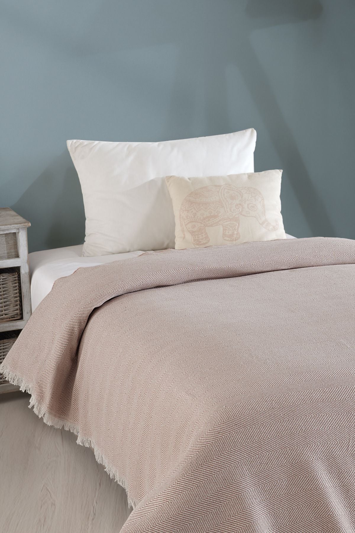 Natural Tek Kişilik Yatak Örtüsü 180x210 Cm Bordo