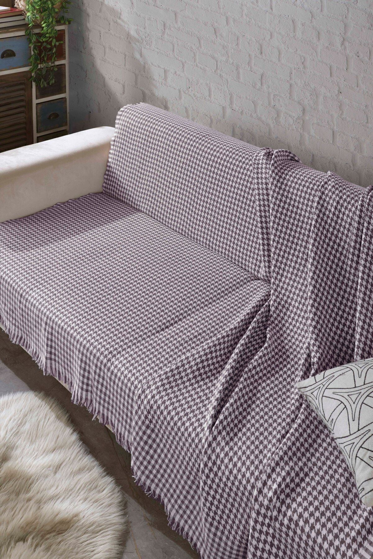 170x210 Kazayağı Antrasit Koltuk Örtüsü