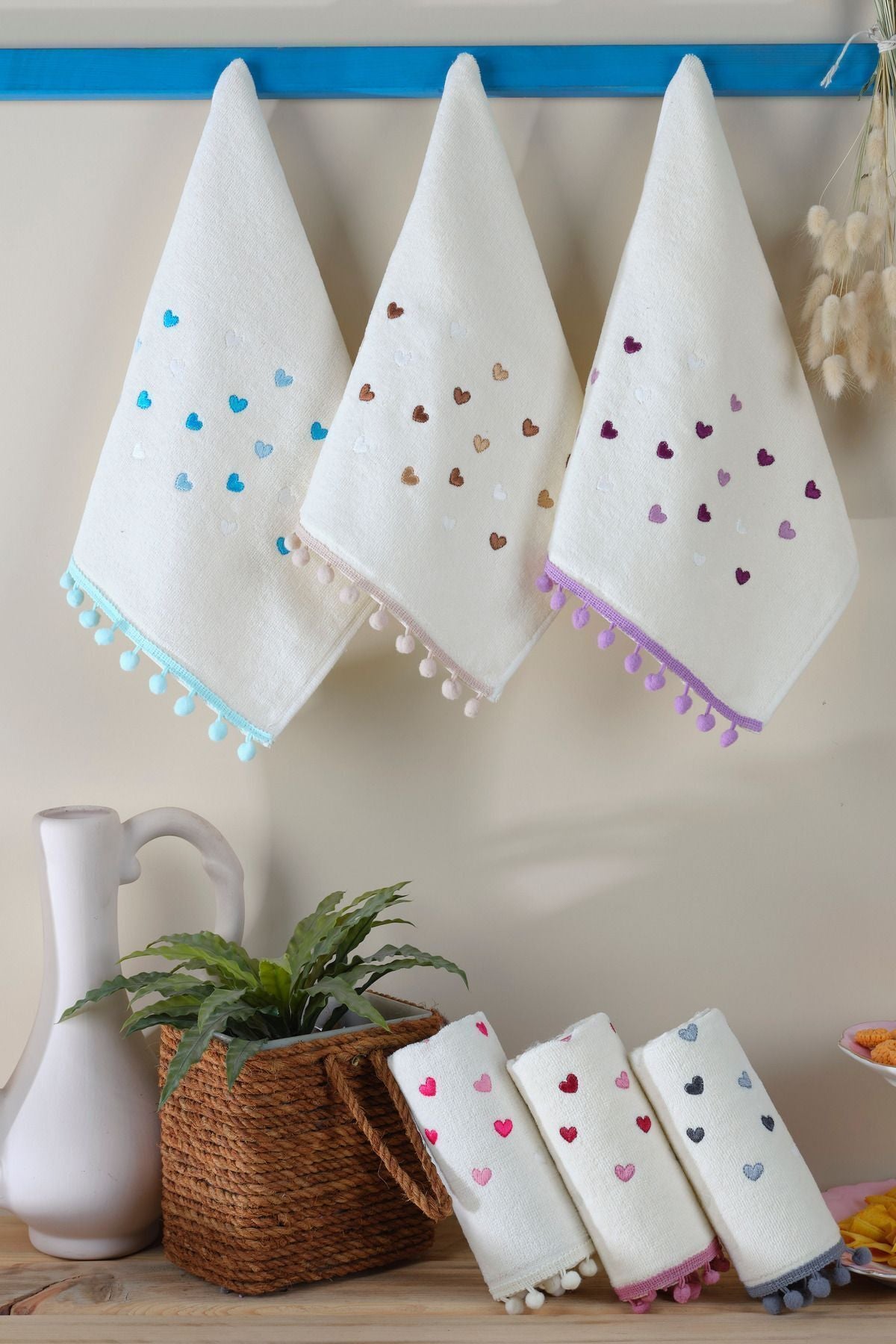 Mutfak Ve Banyo Havlusu 30x50 %100 Pamuk 6 Lı Set