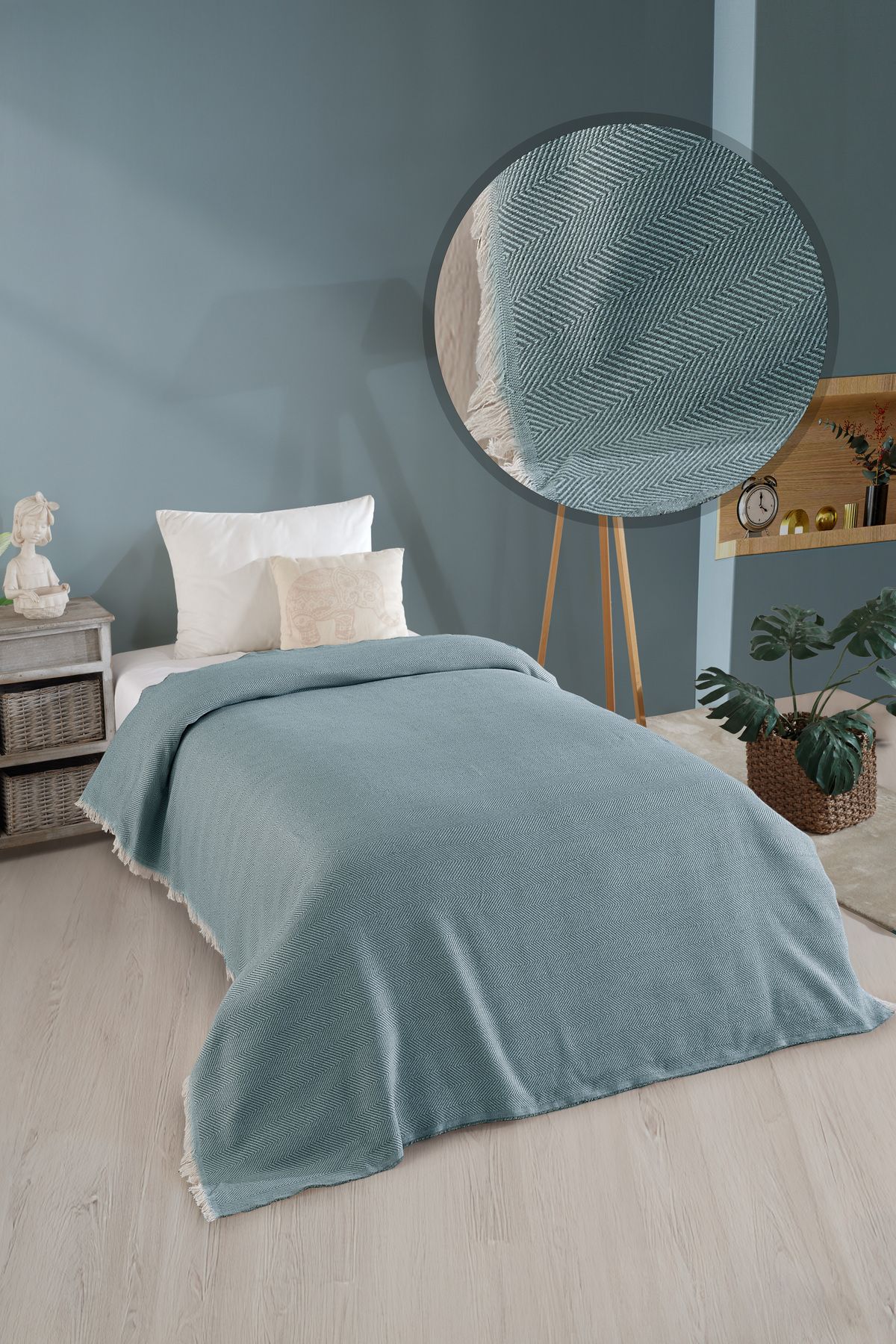 Natural Tek Kişilik Yatak Örtüsü 180x210 Cm Bordo