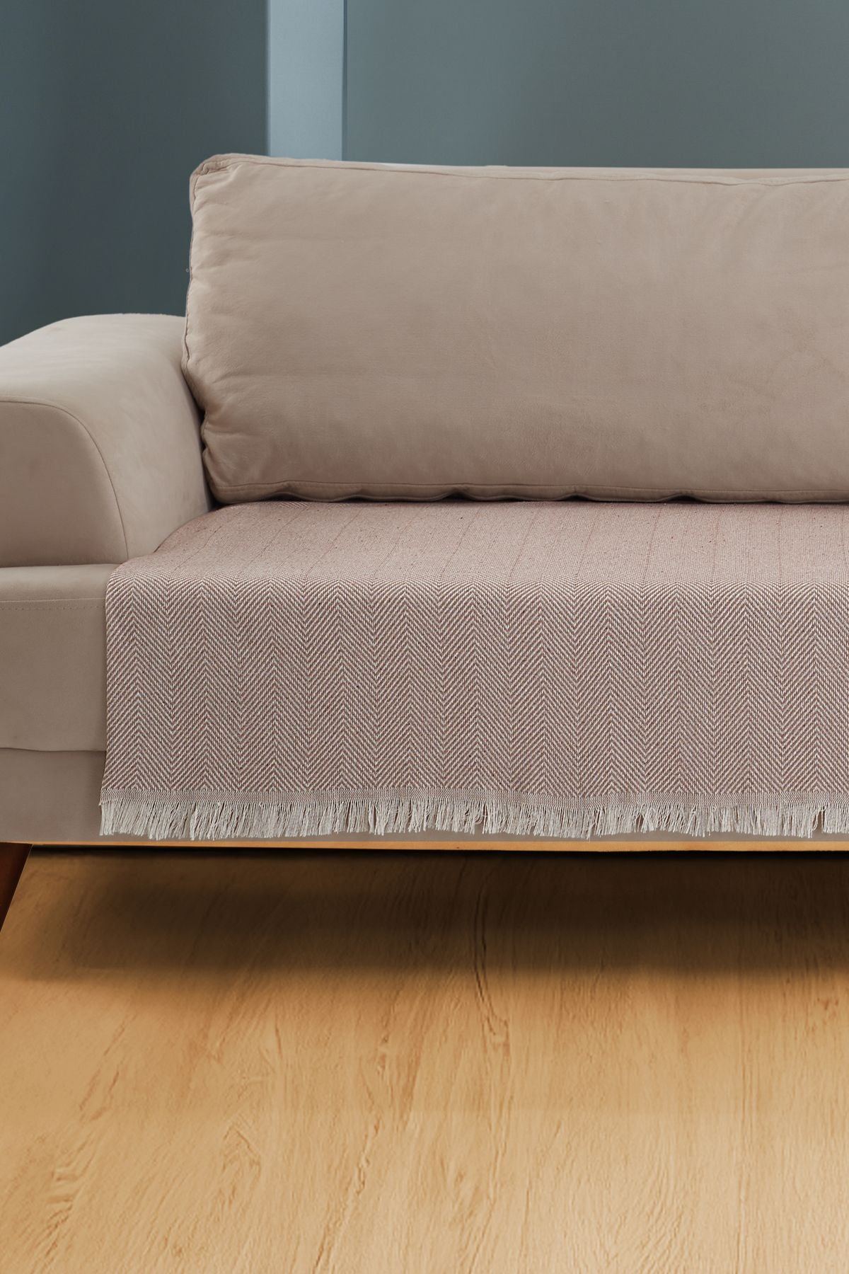 Oturma Yerini Kapatan Saçaklı Koltuk Örtüsü %100 Pamuk 115x200cm Siyah