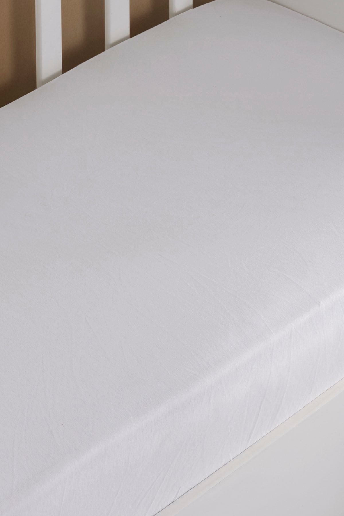 Bebek-çocuk Organik Pamuk Lastikli Penye Çarşaf 60x120 - 70x140 Uyumlu Beyaz