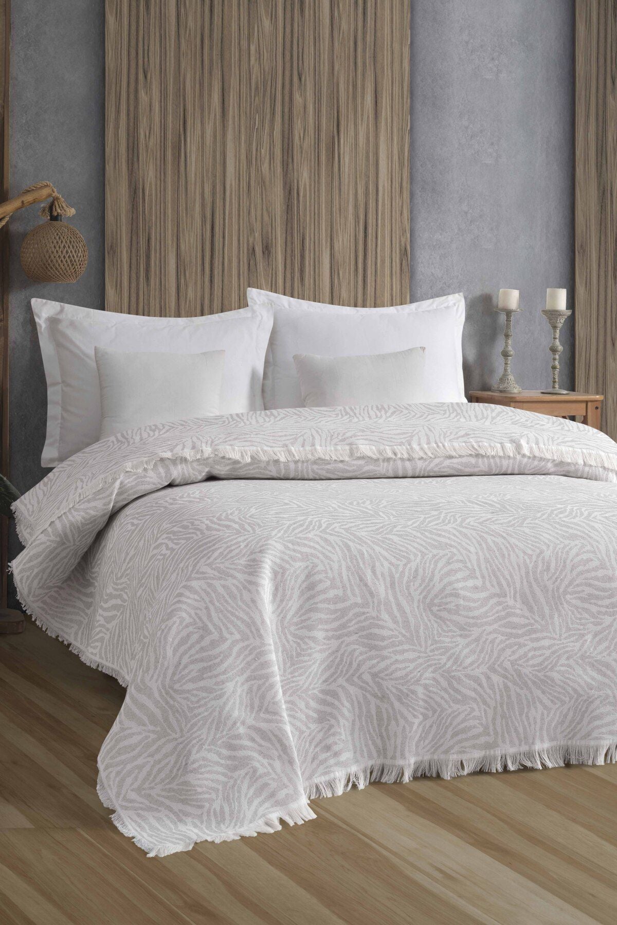 ZEBRA 210x240 ÇİFT KİŞİLİK YATAK ÖRTÜSÜ ANTRASİT