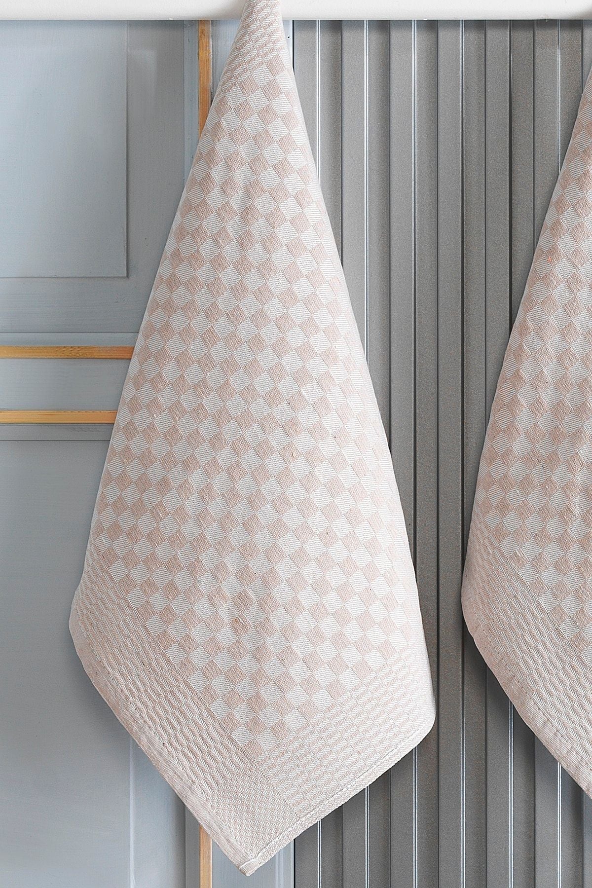 5 Li Kırmızı Mutfak Peçetesi Dama Desenli Pamuklu