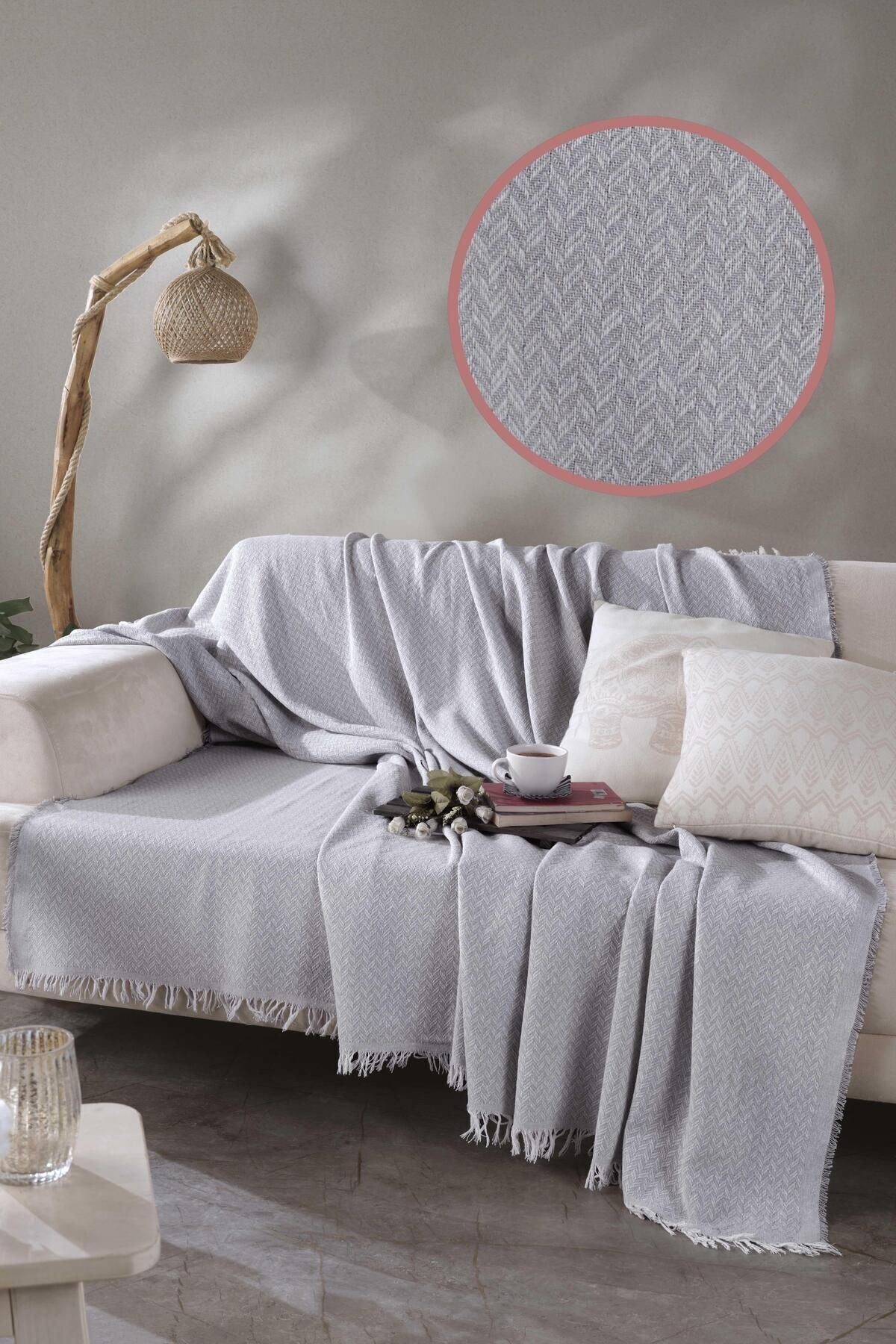 170x210 Zikzak Siyah Koltuk Örtüsü Siyah