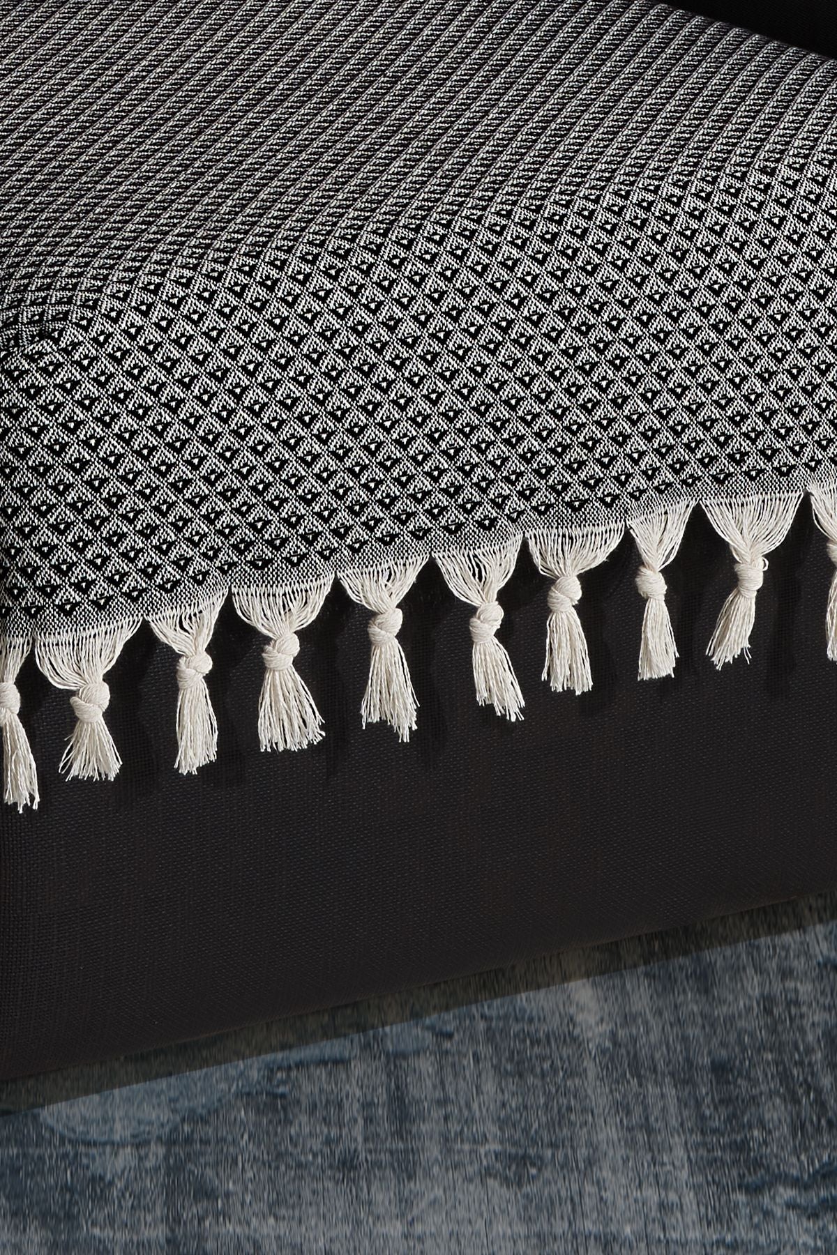 Oturma Yerini Kapatan Saçaklı Koltuk Örtüsü %100 Pamuk | Berjer Örtüsü Koltuk Şalı 70x95 Cm Yeşil