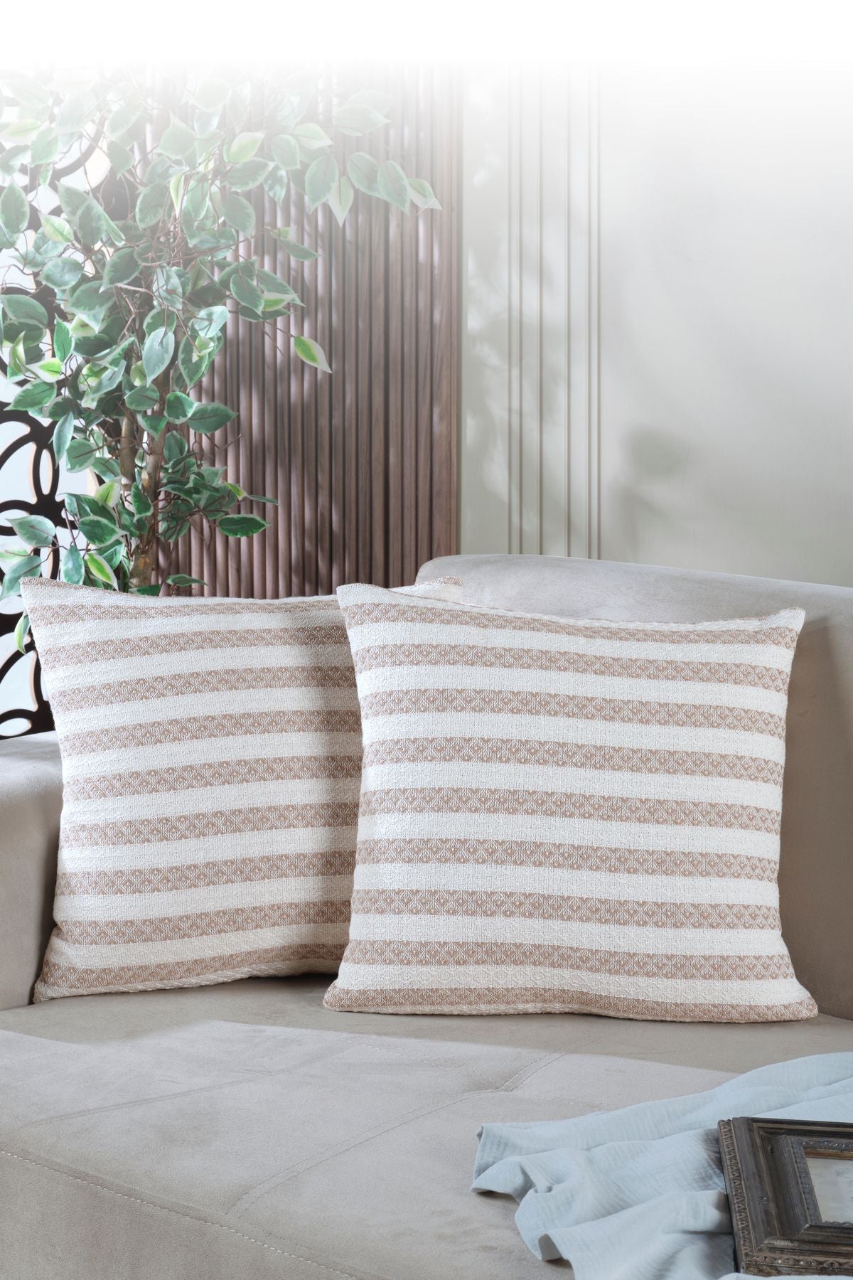 Summer 2'li Kırlent Kılıfı Dekoratif Yastık Kılıfı 45x45 Fermuarlı Yeşil